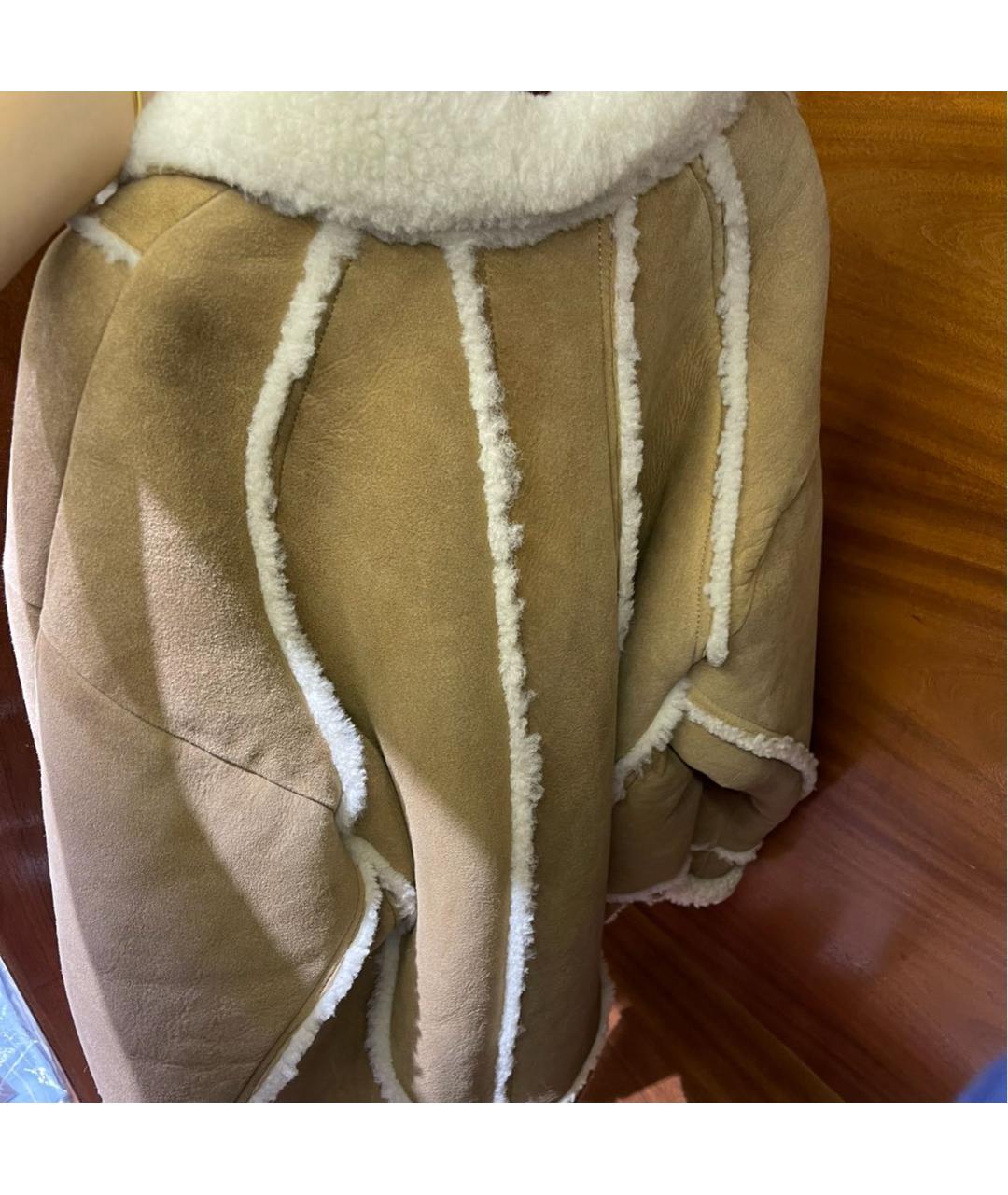 IRO Бежевая замшевая дубленка, фото 7