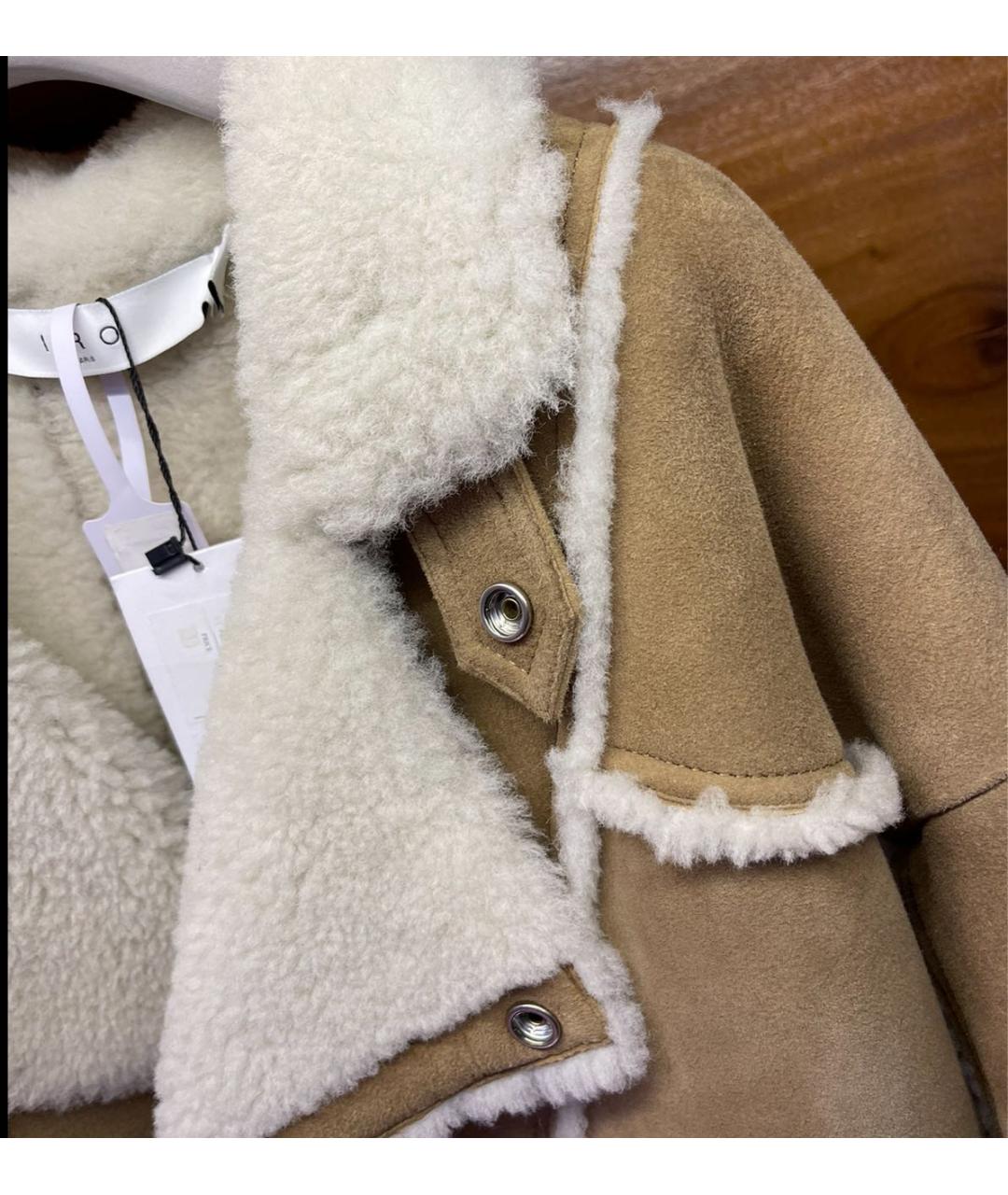 IRO Бежевая замшевая дубленка, фото 2