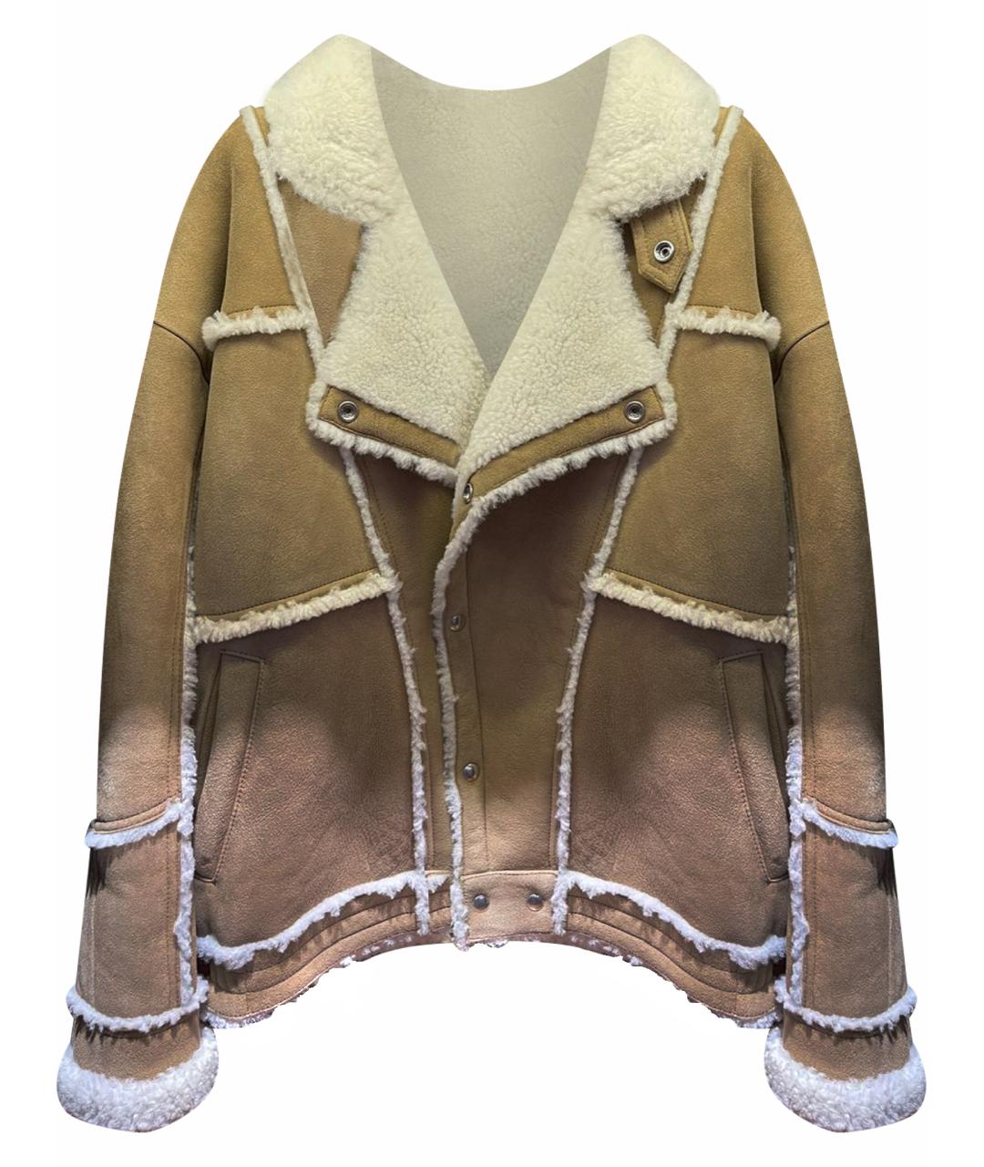 IRO Бежевая замшевая дубленка, фото 1