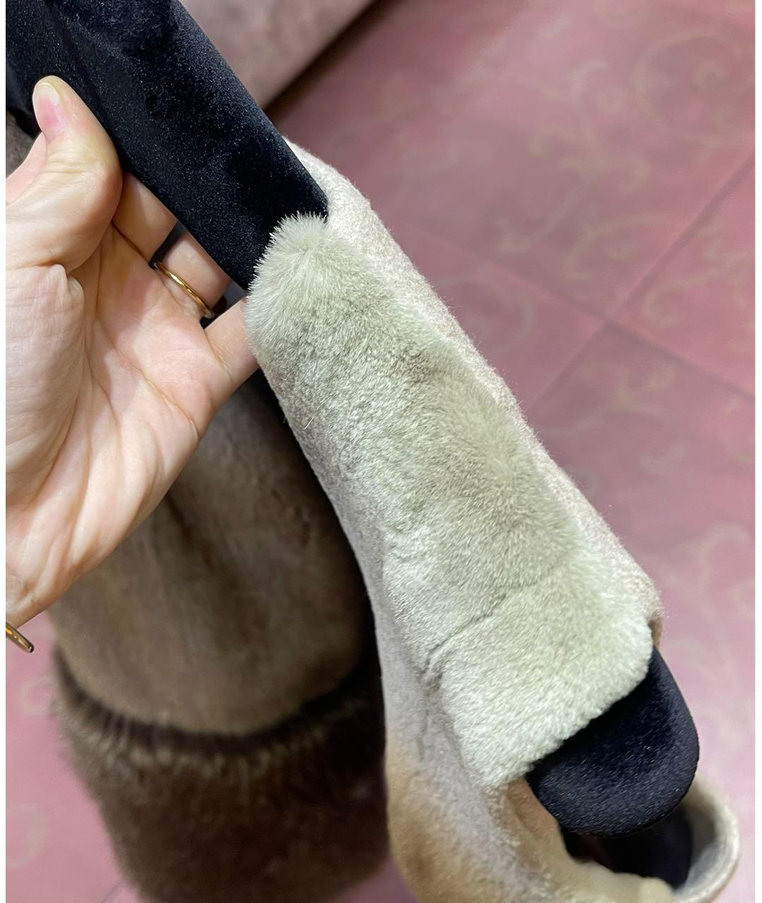 AGNONA Бежевый меховой жилет, фото 5