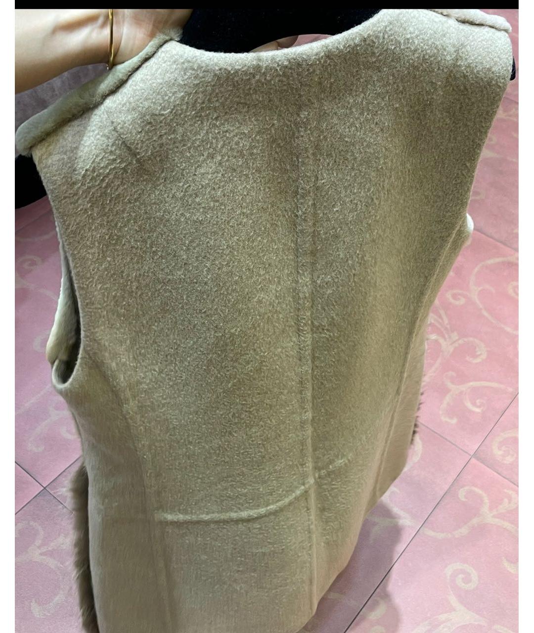 AGNONA Бежевый меховой жилет, фото 7