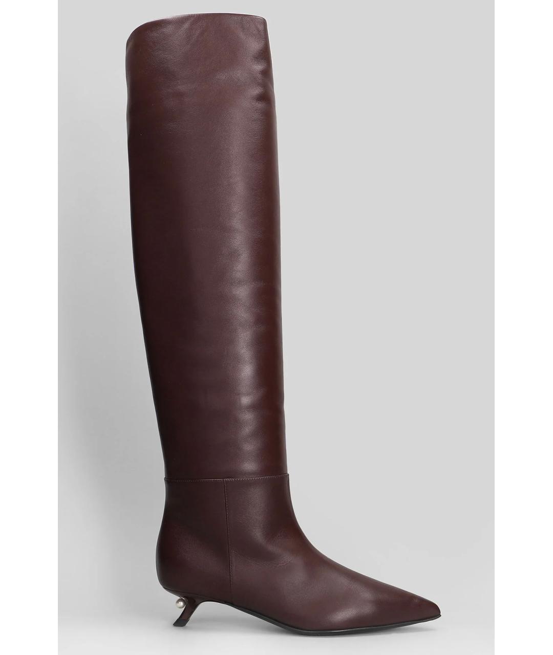 ALEVI Бордовые кожаные сапоги, фото 4