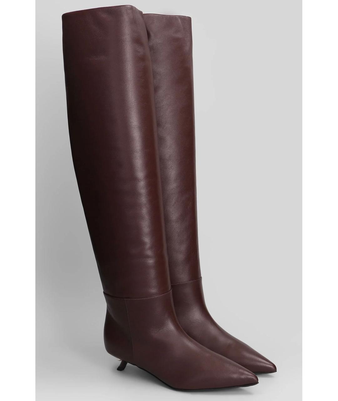 ALEVI Бордовые кожаные сапоги, фото 2