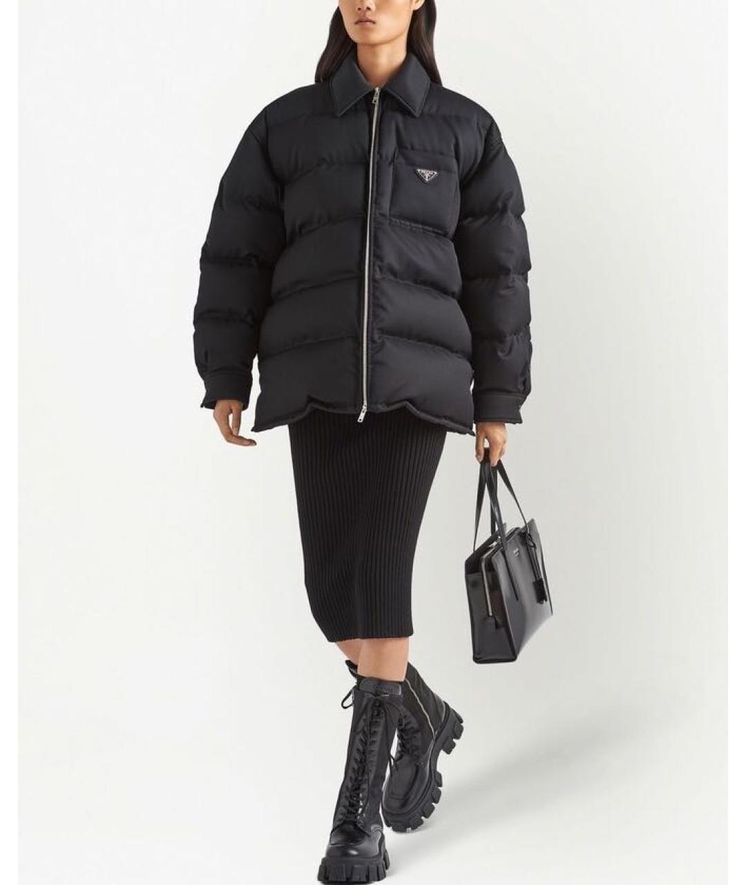 PRADA Черный шерстяной пуховик, фото 2