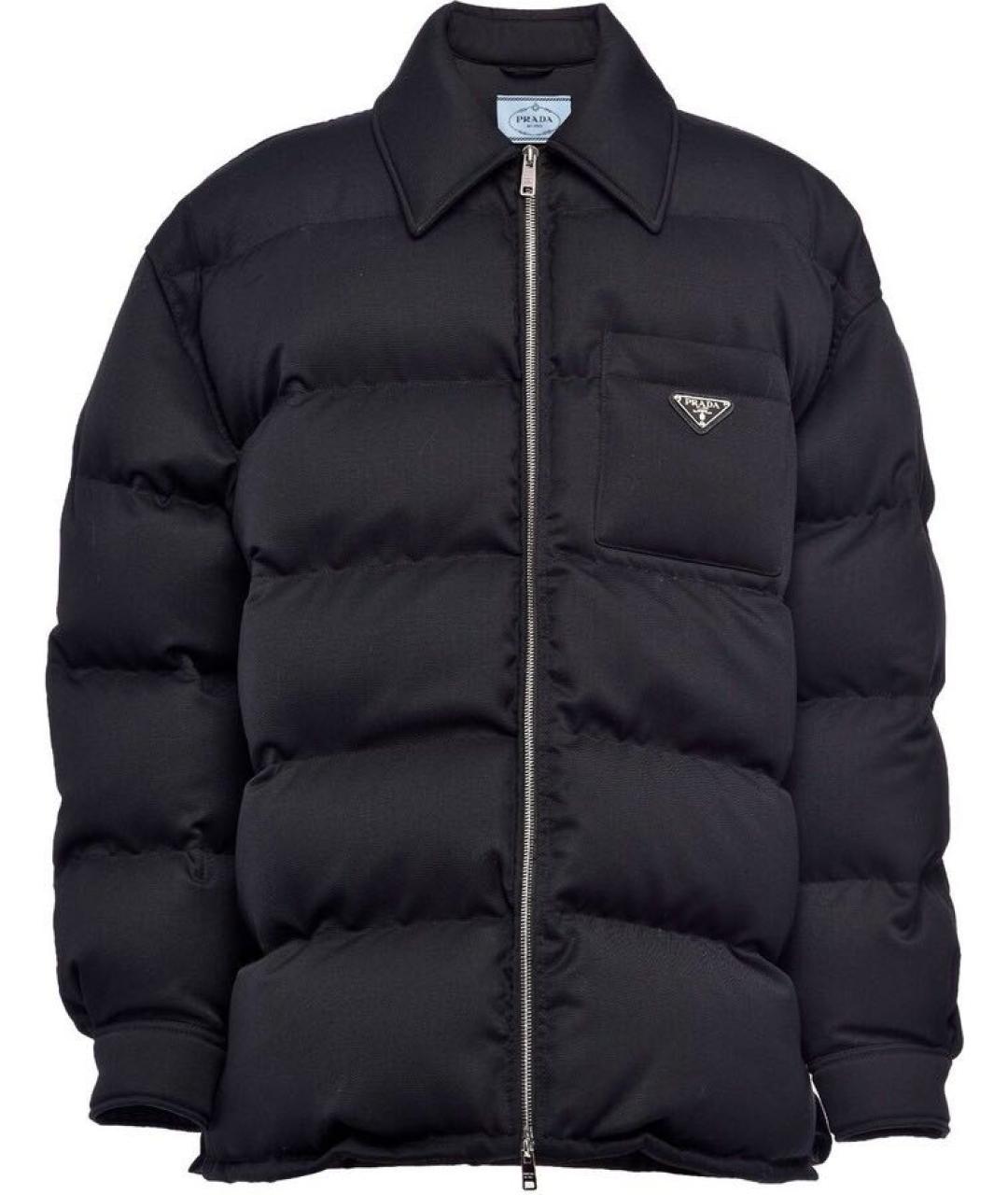 PRADA Черный шерстяной пуховик, фото 1