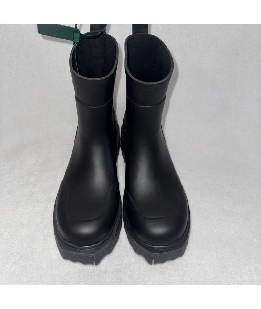 OFF-WHITE Черные резиновые высокие ботинки, фото 2
