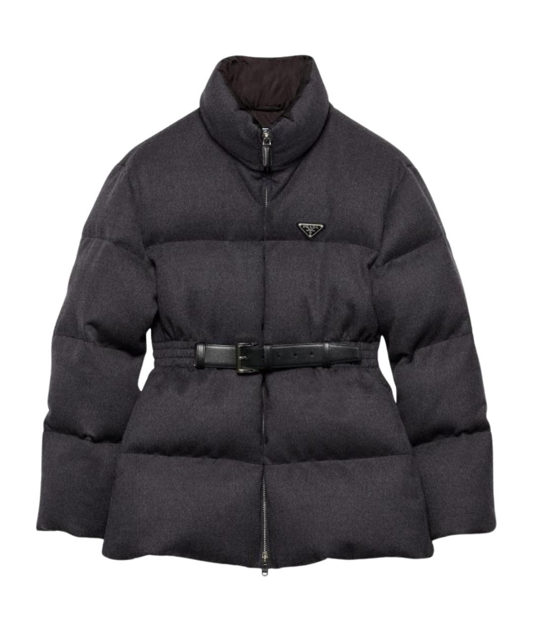 PRADA Черный полиэстеровый пуховик, фото 1