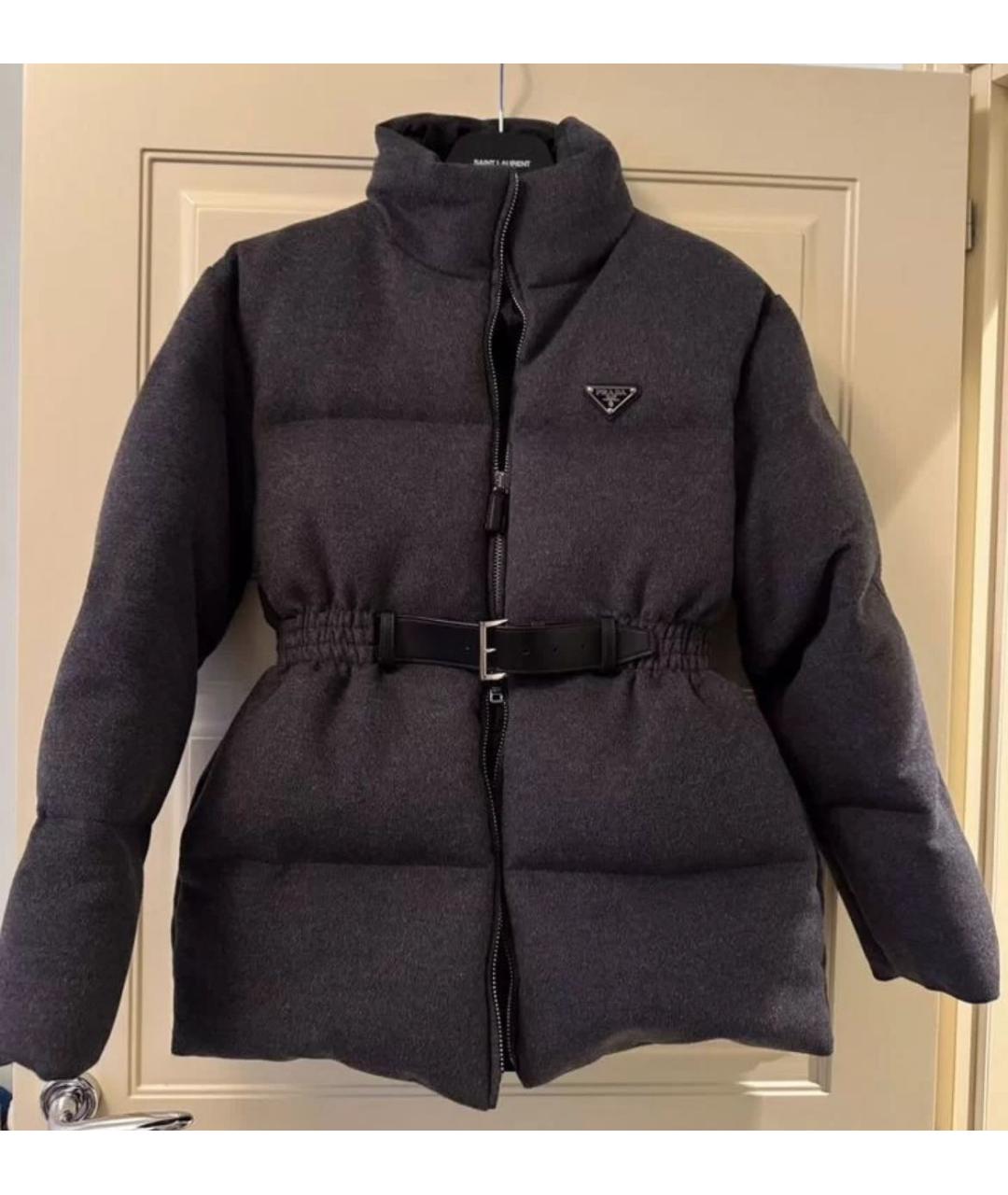 PRADA Черный полиэстеровый пуховик, фото 2