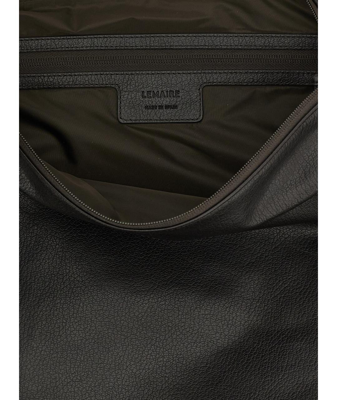 LEMAIRE Черная кожаная сумка на плечо, фото 3