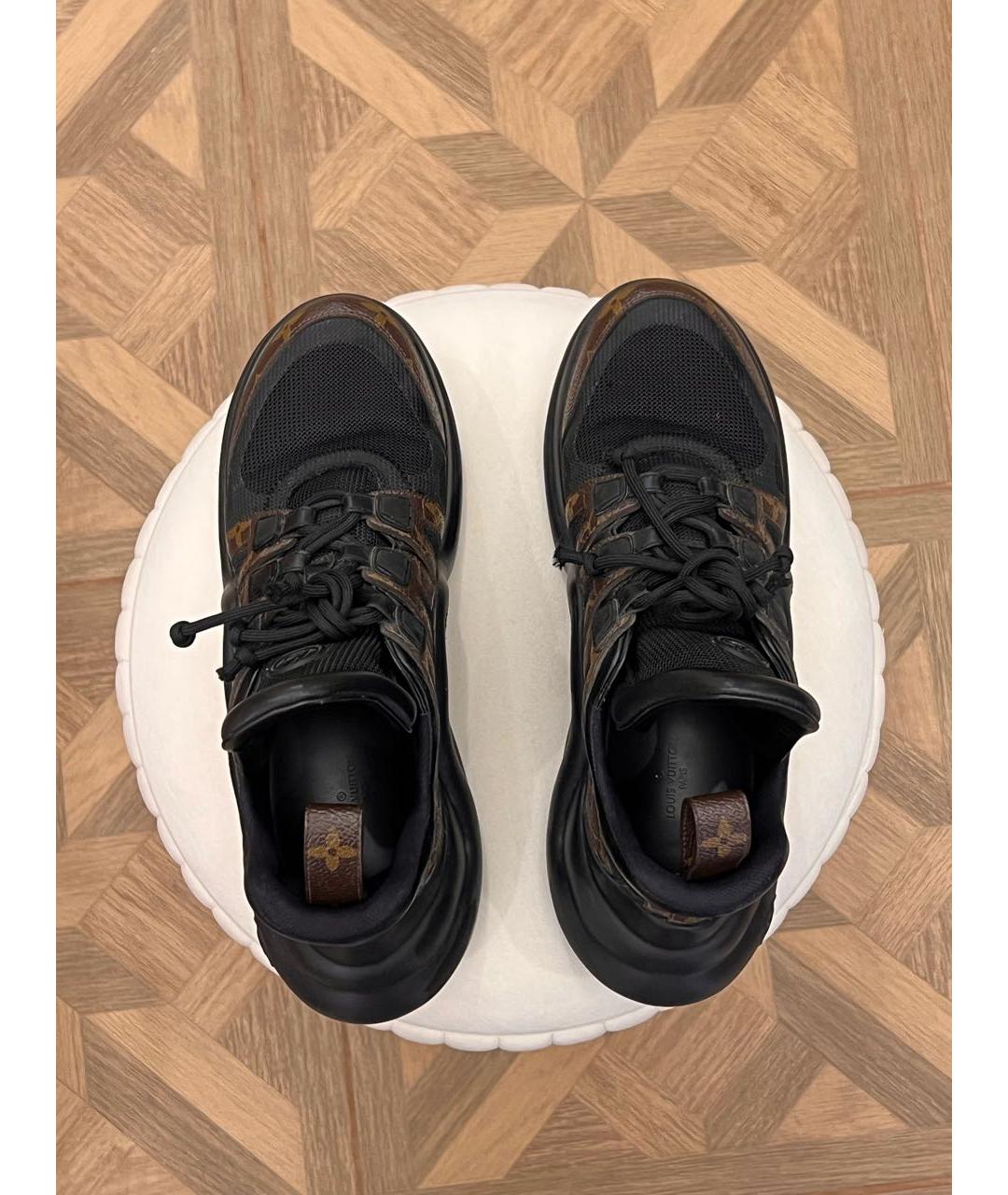 LOUIS VUITTON Коричневые кожаные кроссовки, фото 3