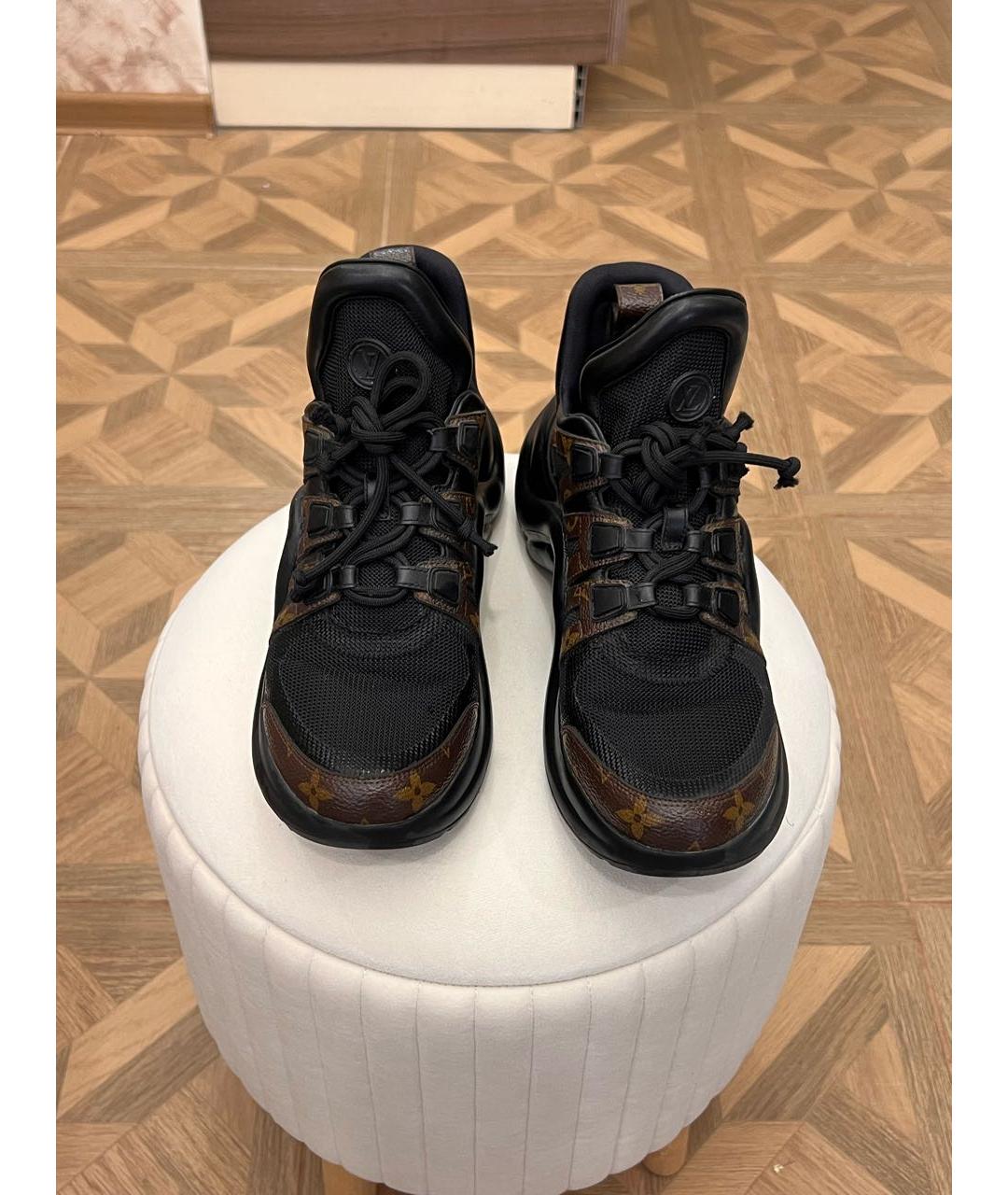 LOUIS VUITTON Коричневые кожаные кроссовки, фото 2