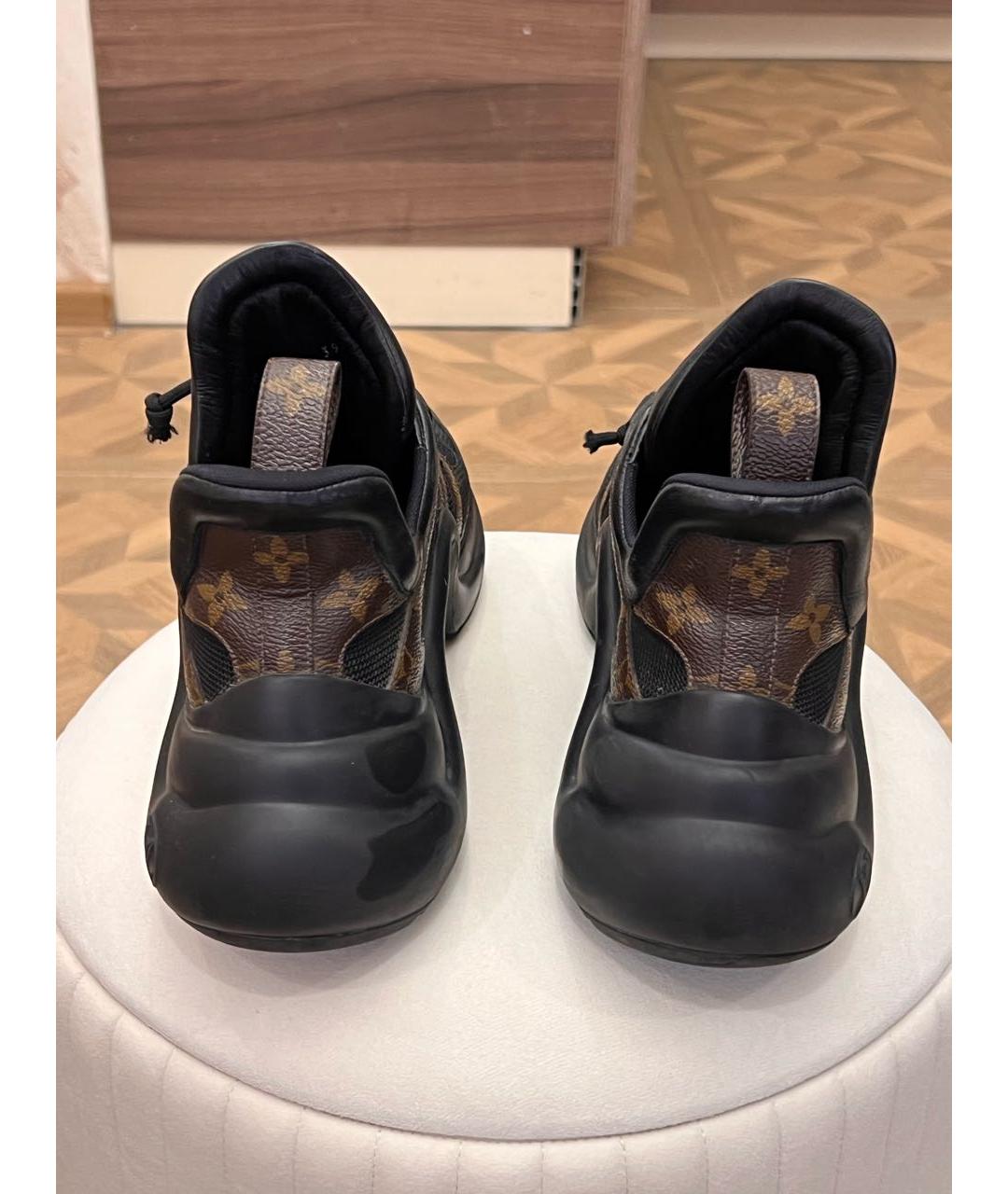 LOUIS VUITTON Коричневые кожаные кроссовки, фото 4