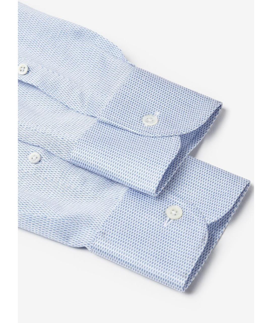 CORNELIANI Голубая хлопковая классическая рубашка, фото 5