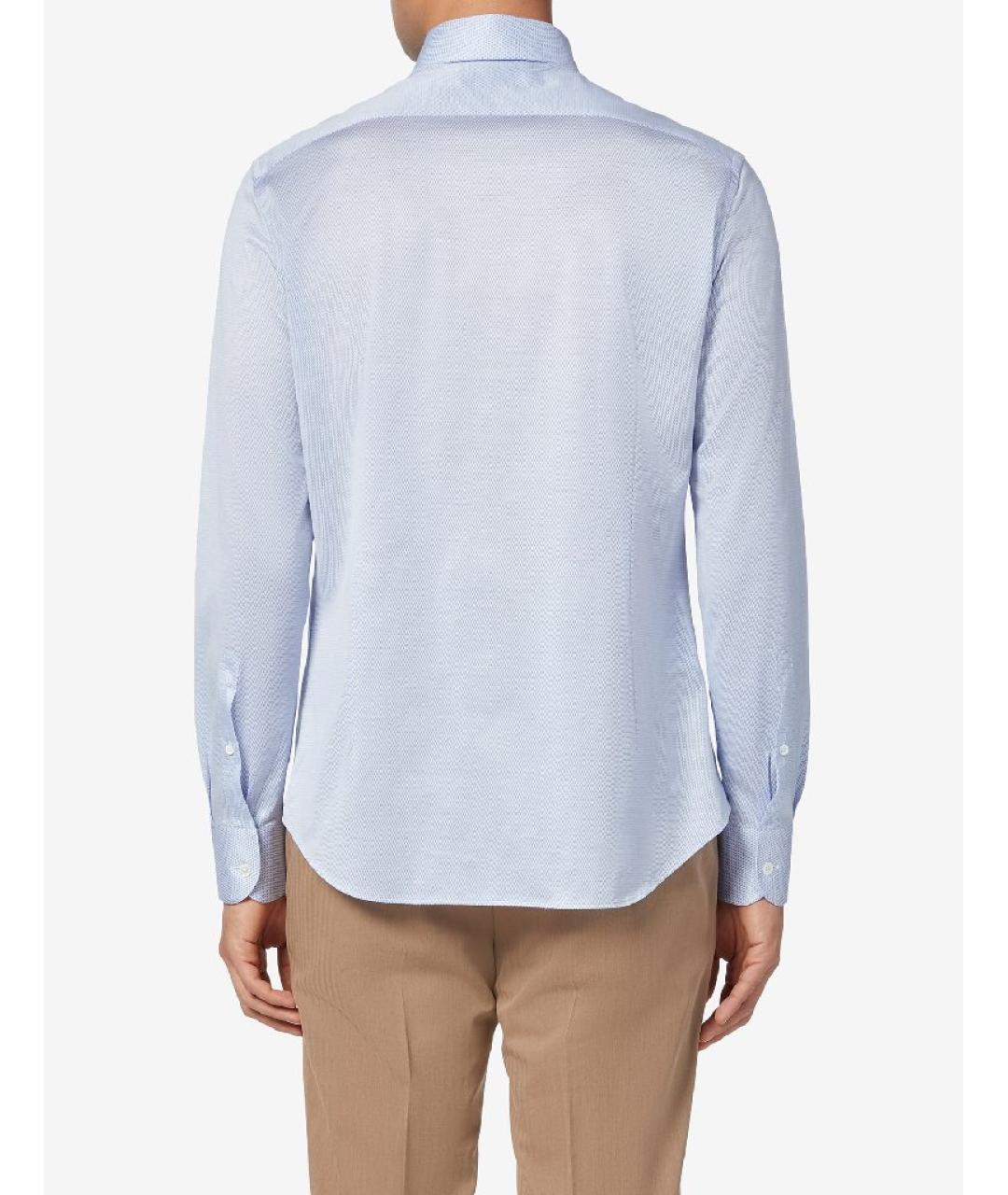 CORNELIANI Голубая хлопковая классическая рубашка, фото 3