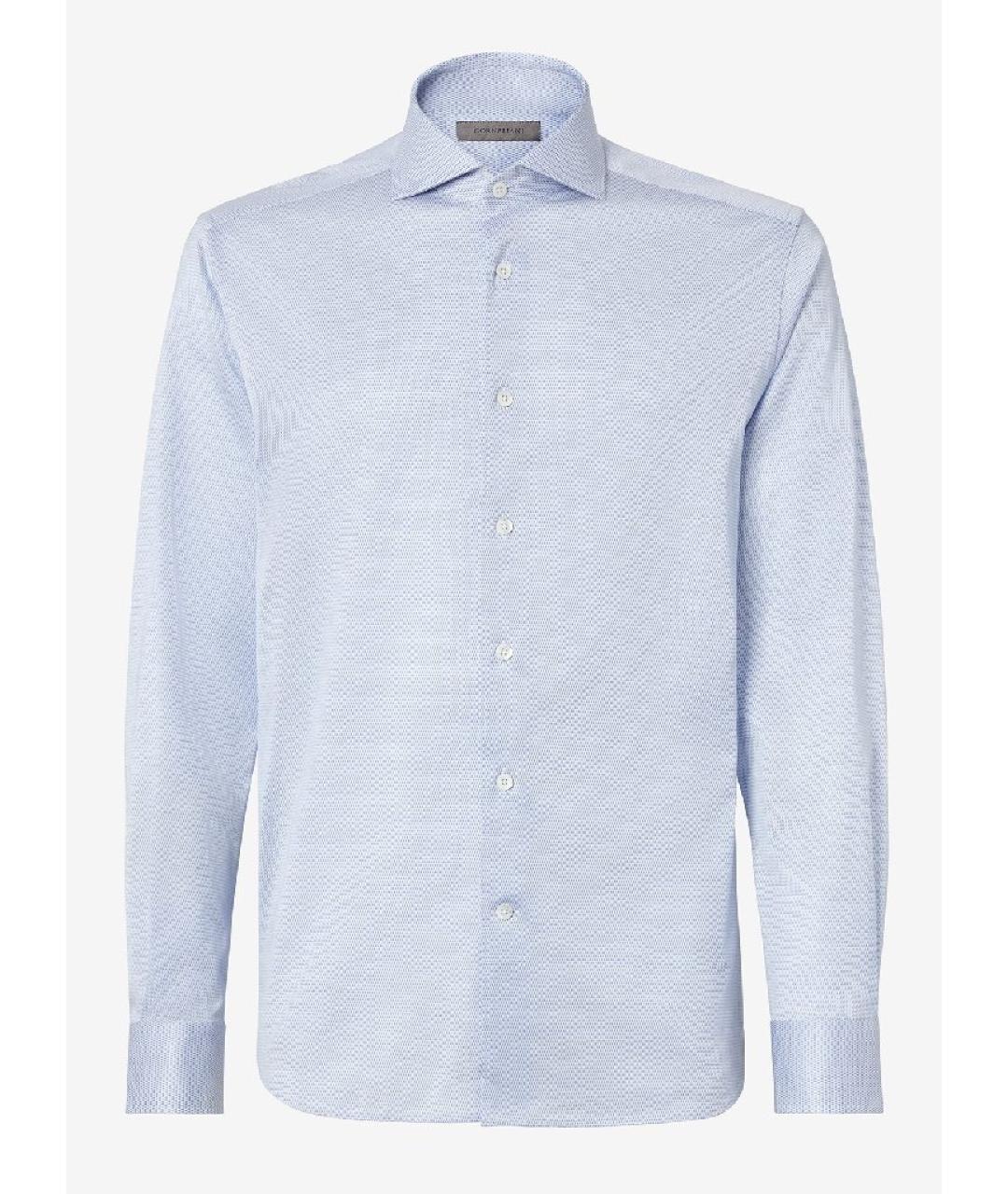 CORNELIANI Голубая хлопковая классическая рубашка, фото 6