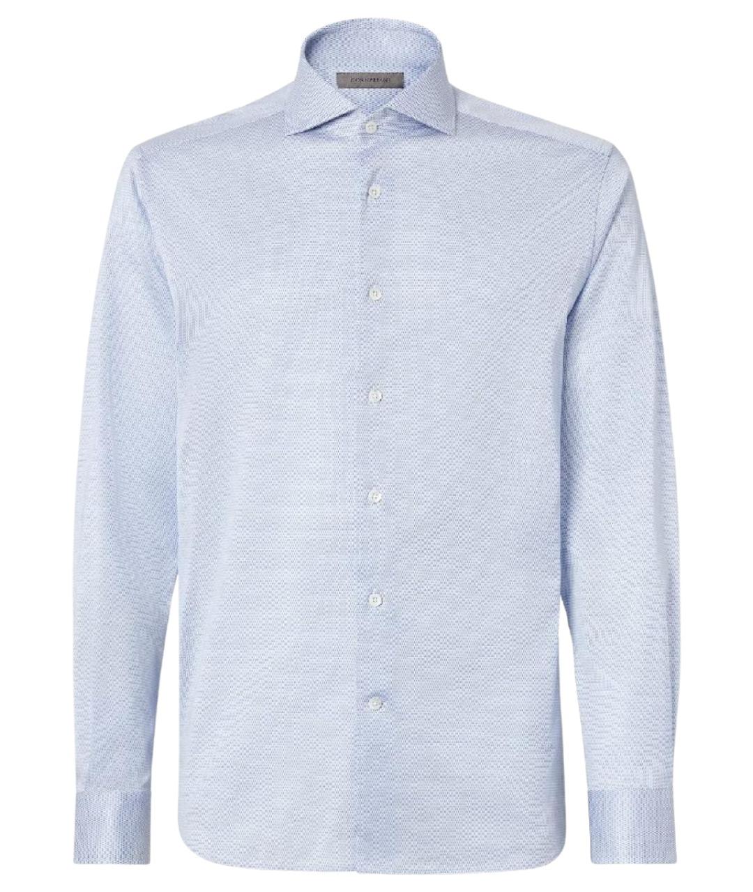 CORNELIANI Голубая хлопковая классическая рубашка, фото 1