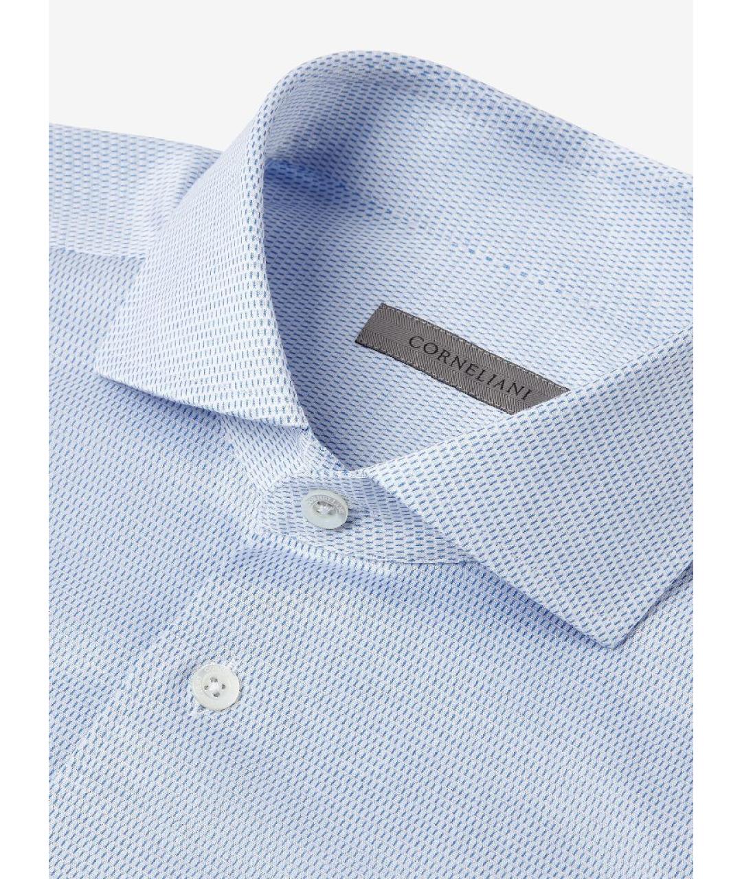 CORNELIANI Голубая хлопковая классическая рубашка, фото 4