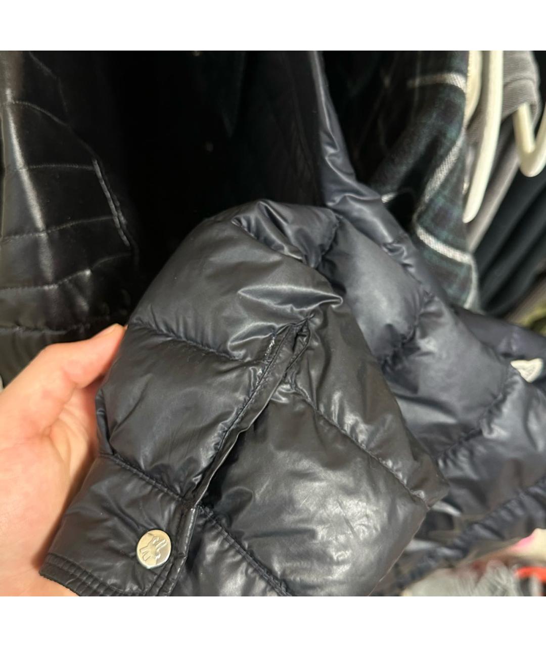 MONCLER Темно-синяя полиамидовая куртка, фото 6