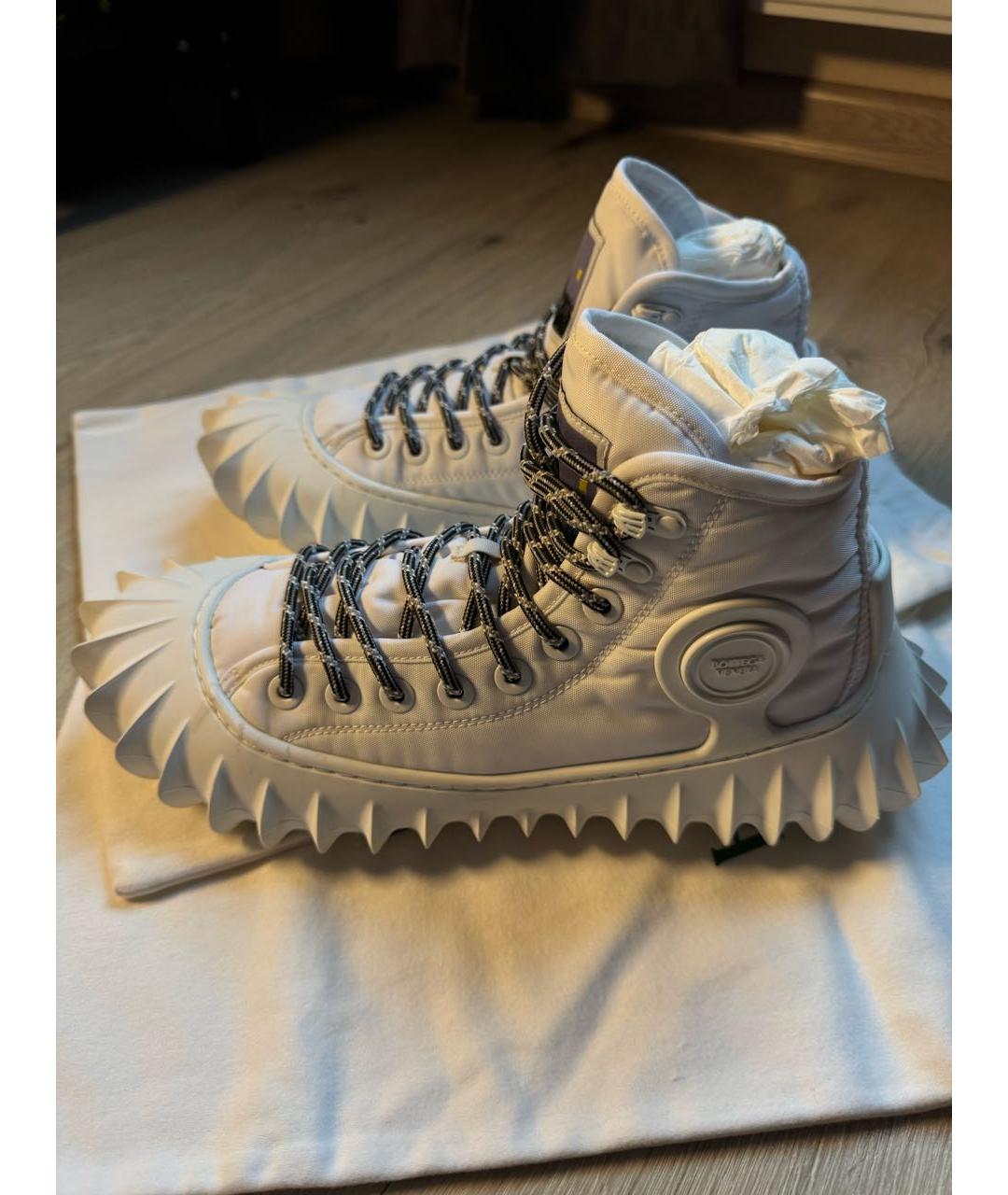 BOTTEGA VENETA Белые синтетические высокие кроссовки / кеды, фото 9