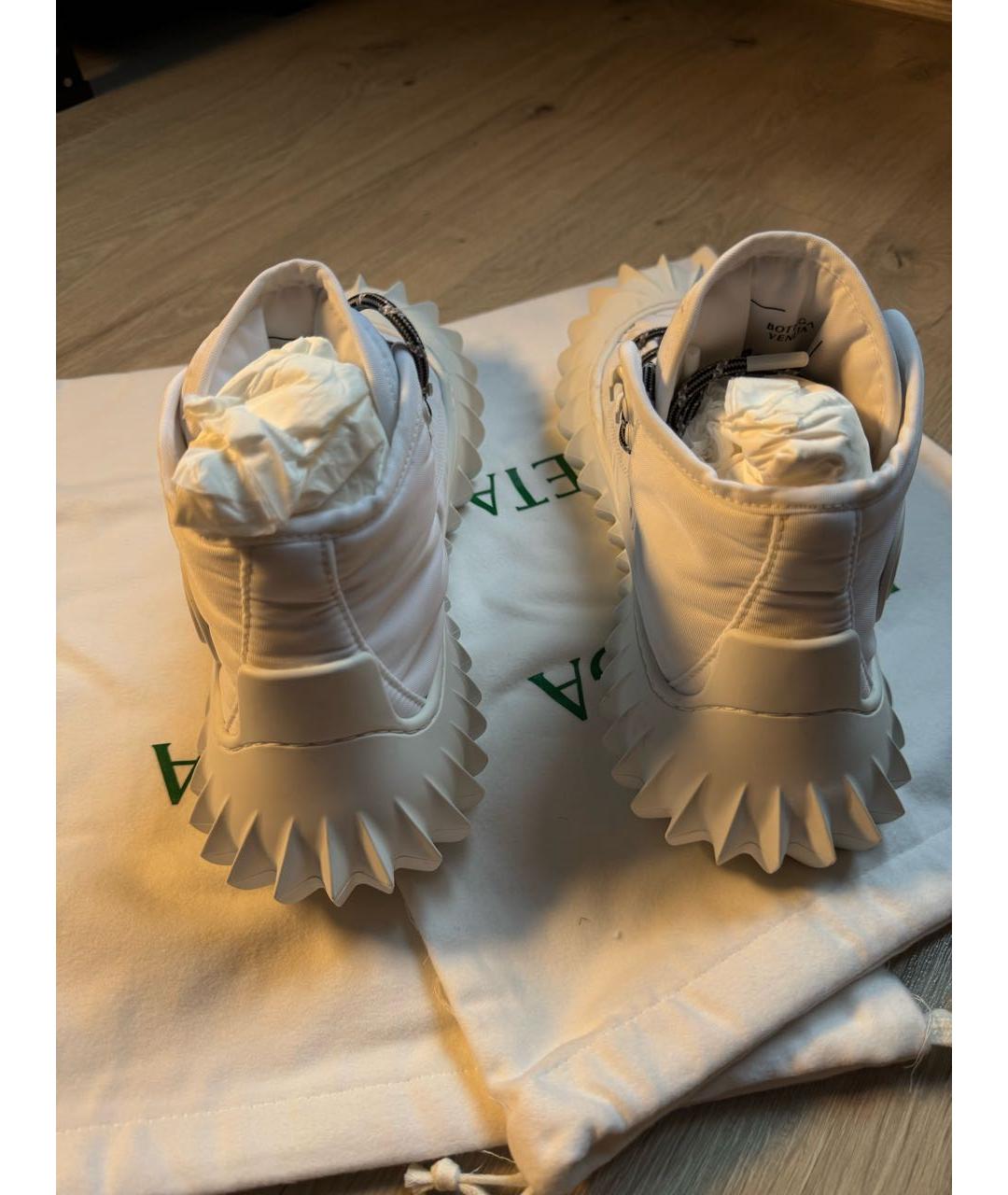 BOTTEGA VENETA Белые синтетические высокие кроссовки / кеды, фото 3