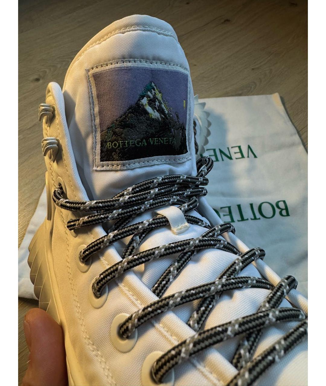 BOTTEGA VENETA Белые синтетические высокие кроссовки / кеды, фото 6