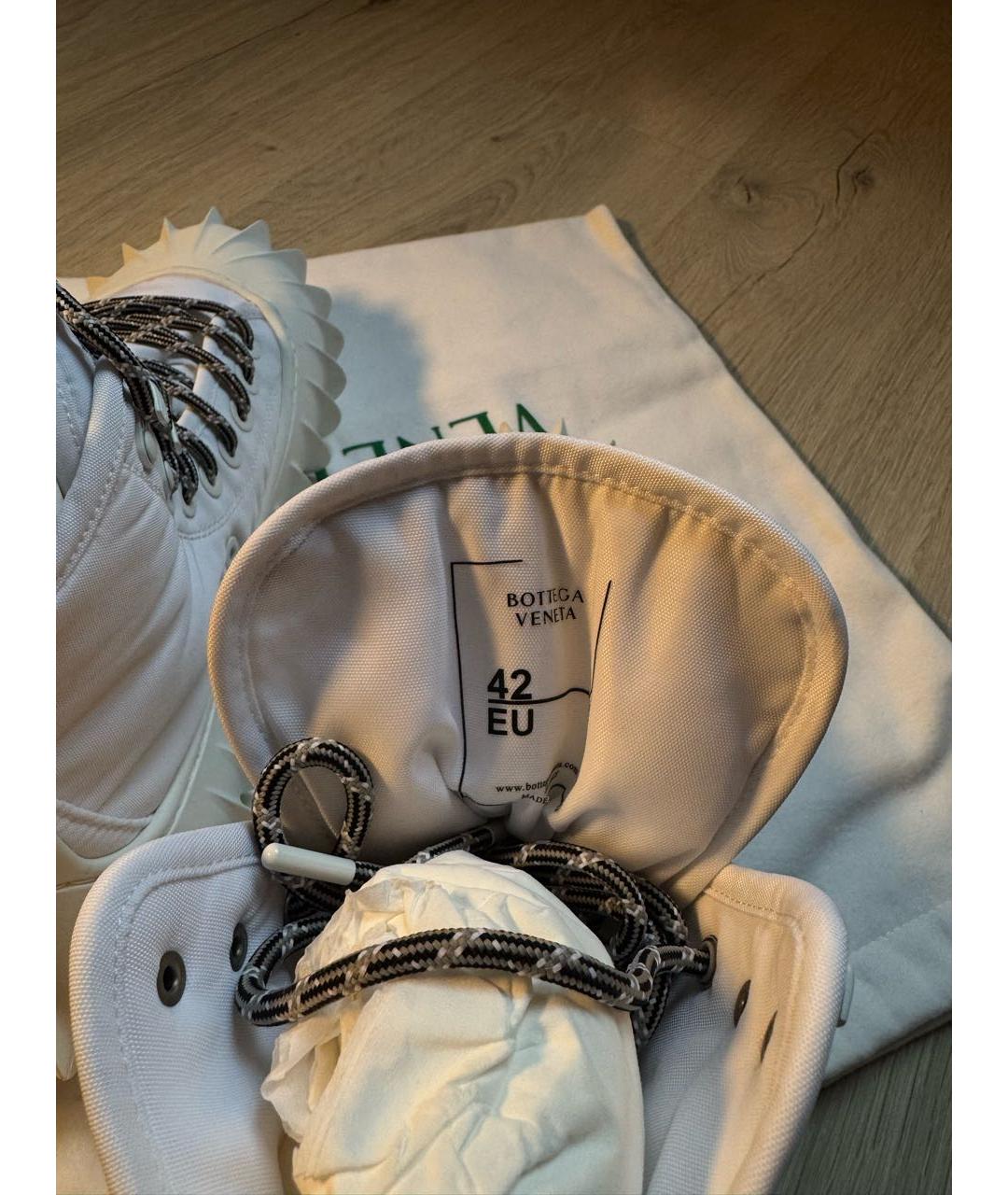 BOTTEGA VENETA Белые синтетические высокие кроссовки / кеды, фото 5