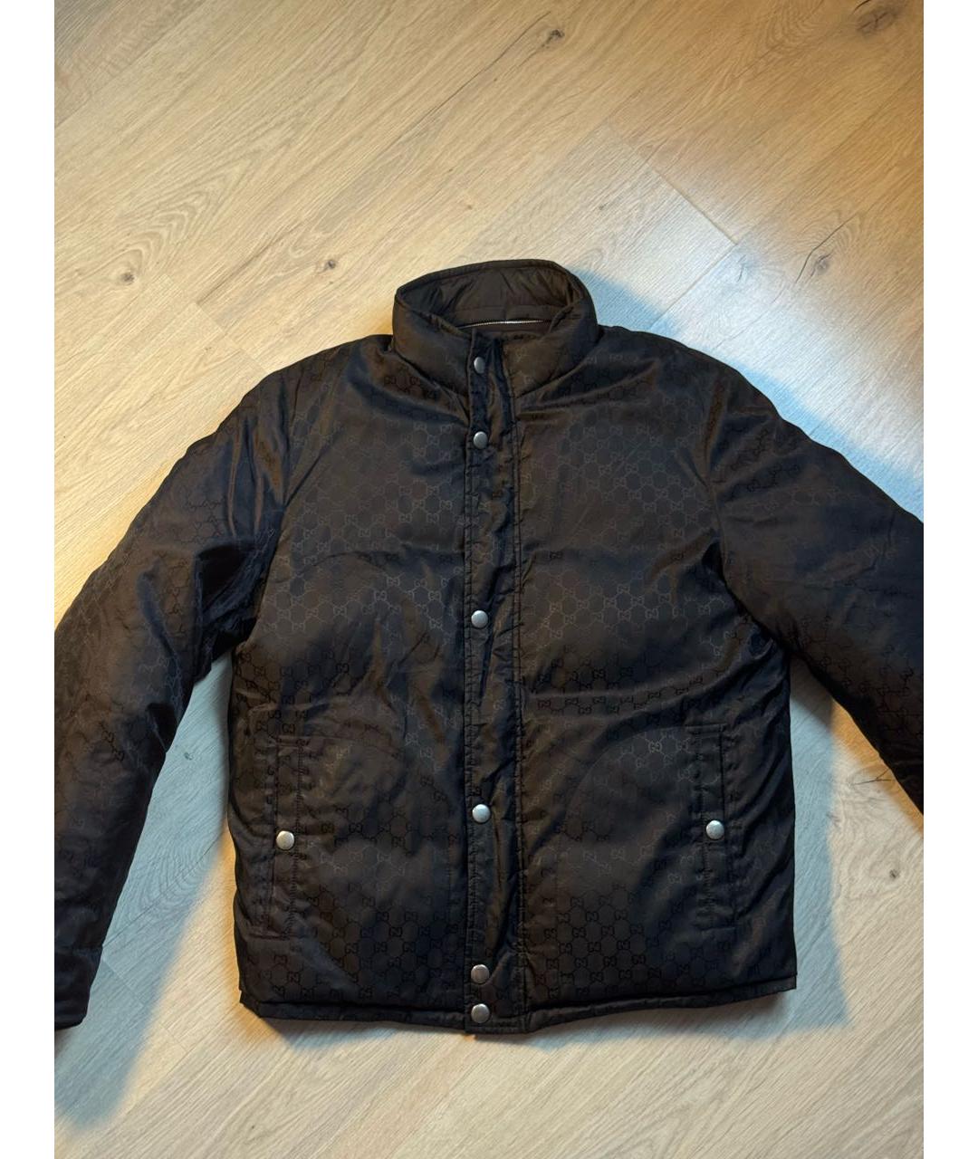 GUCCI Антрацитовый полиэстеровый пуховик, фото 7