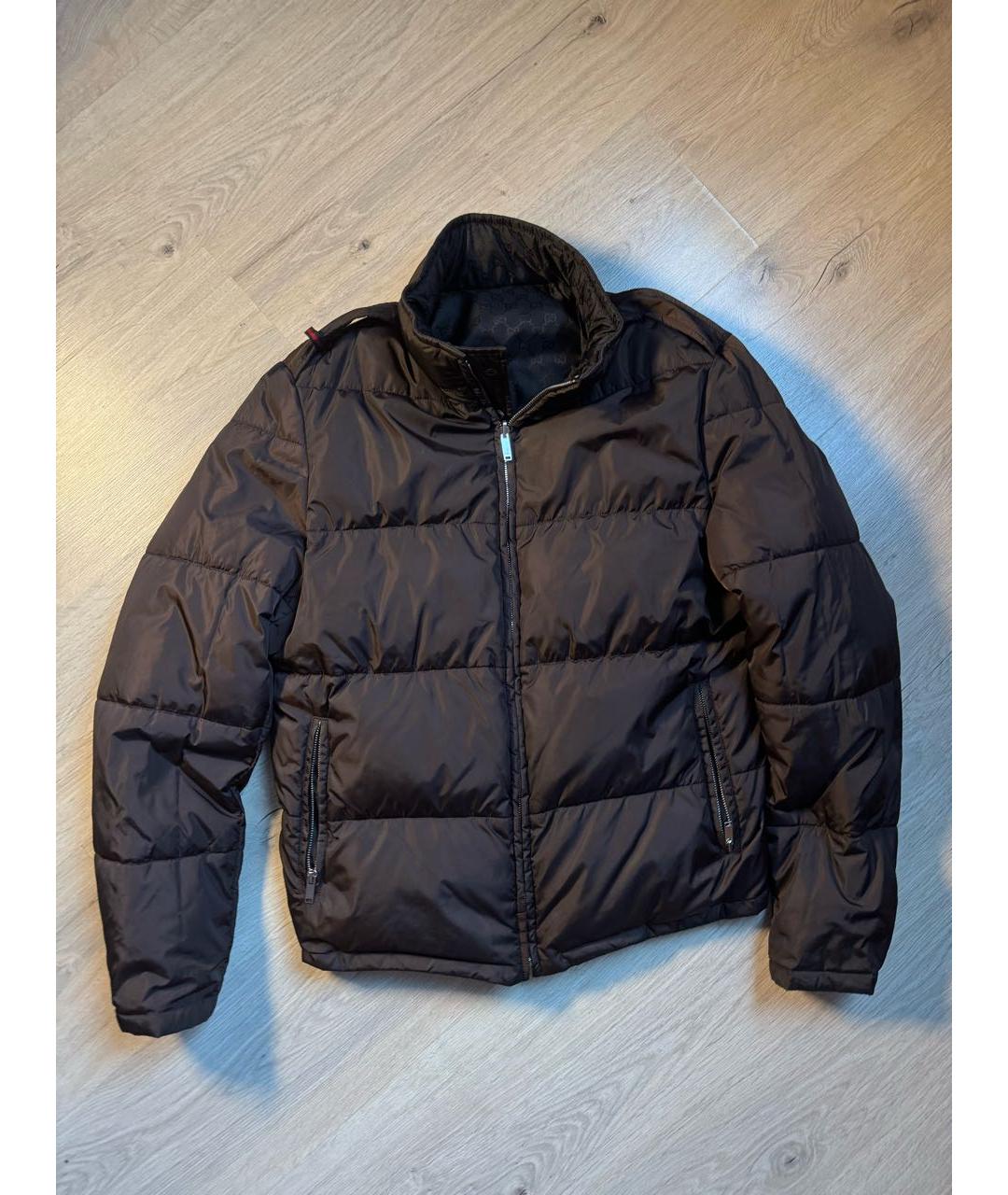 GUCCI Антрацитовый полиэстеровый пуховик, фото 2