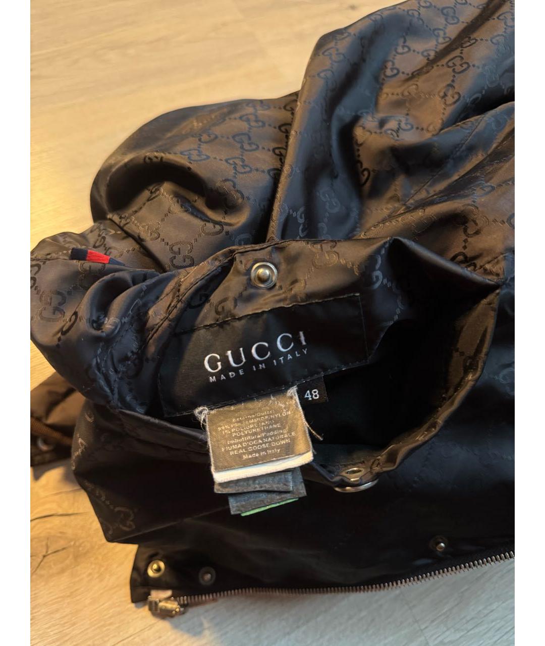 GUCCI Антрацитовый полиэстеровый пуховик, фото 3