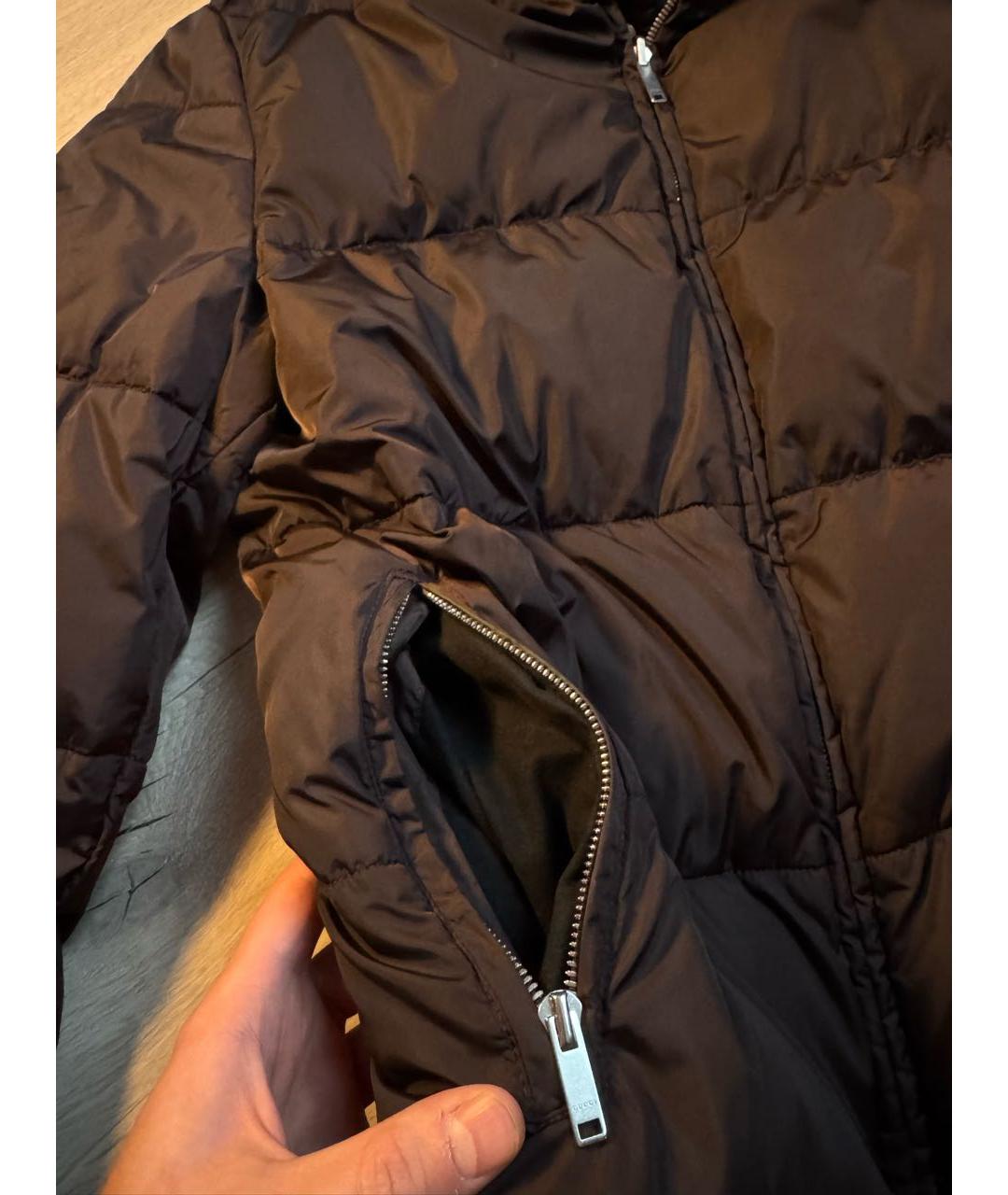 GUCCI Антрацитовый полиэстеровый пуховик, фото 4