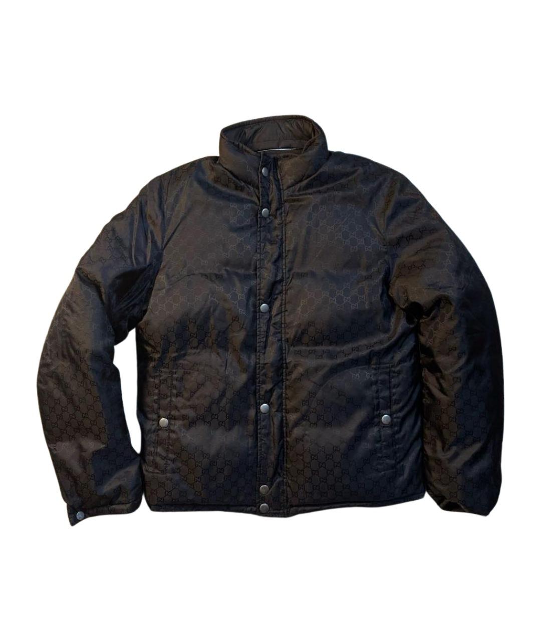 GUCCI Антрацитовый полиэстеровый пуховик, фото 1