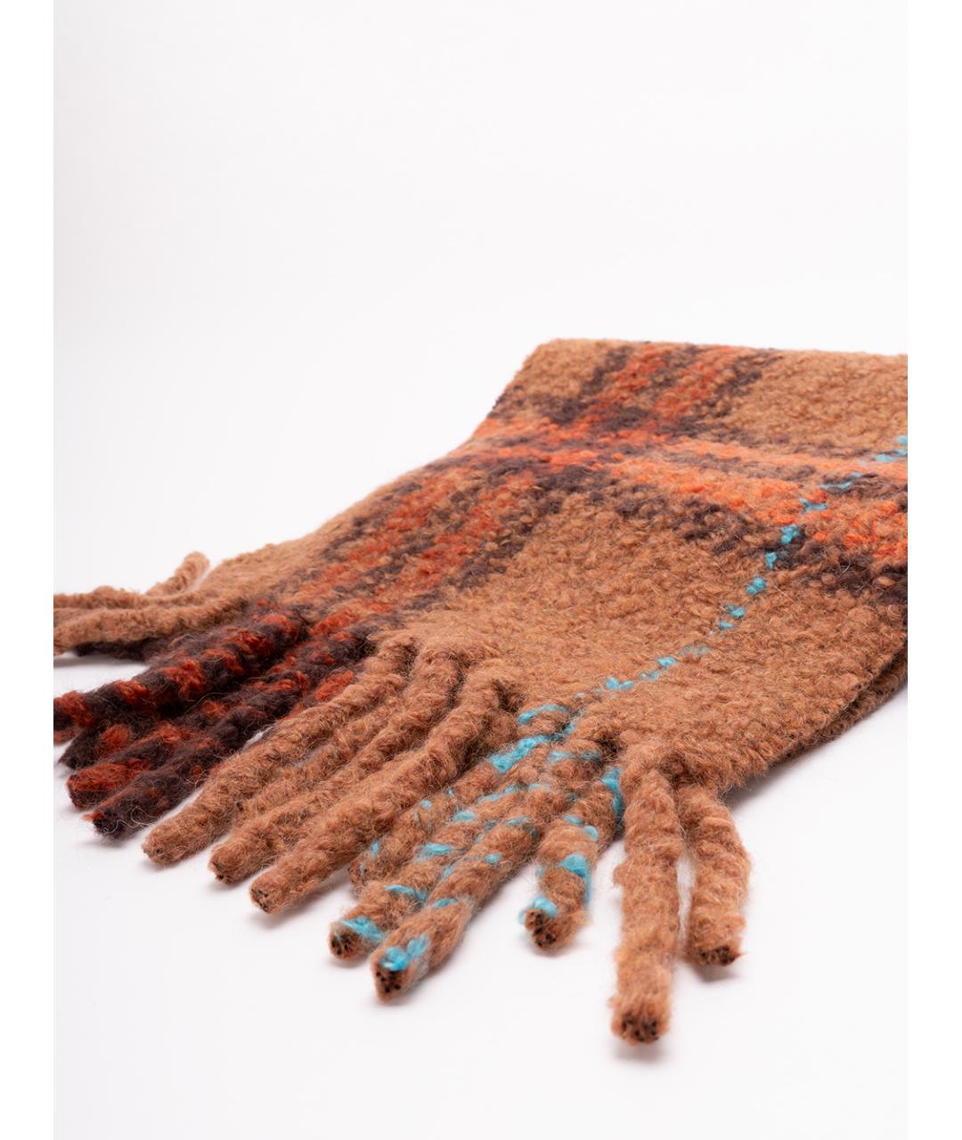 BURBERRY Коричневый шерстяной шарф, фото 3