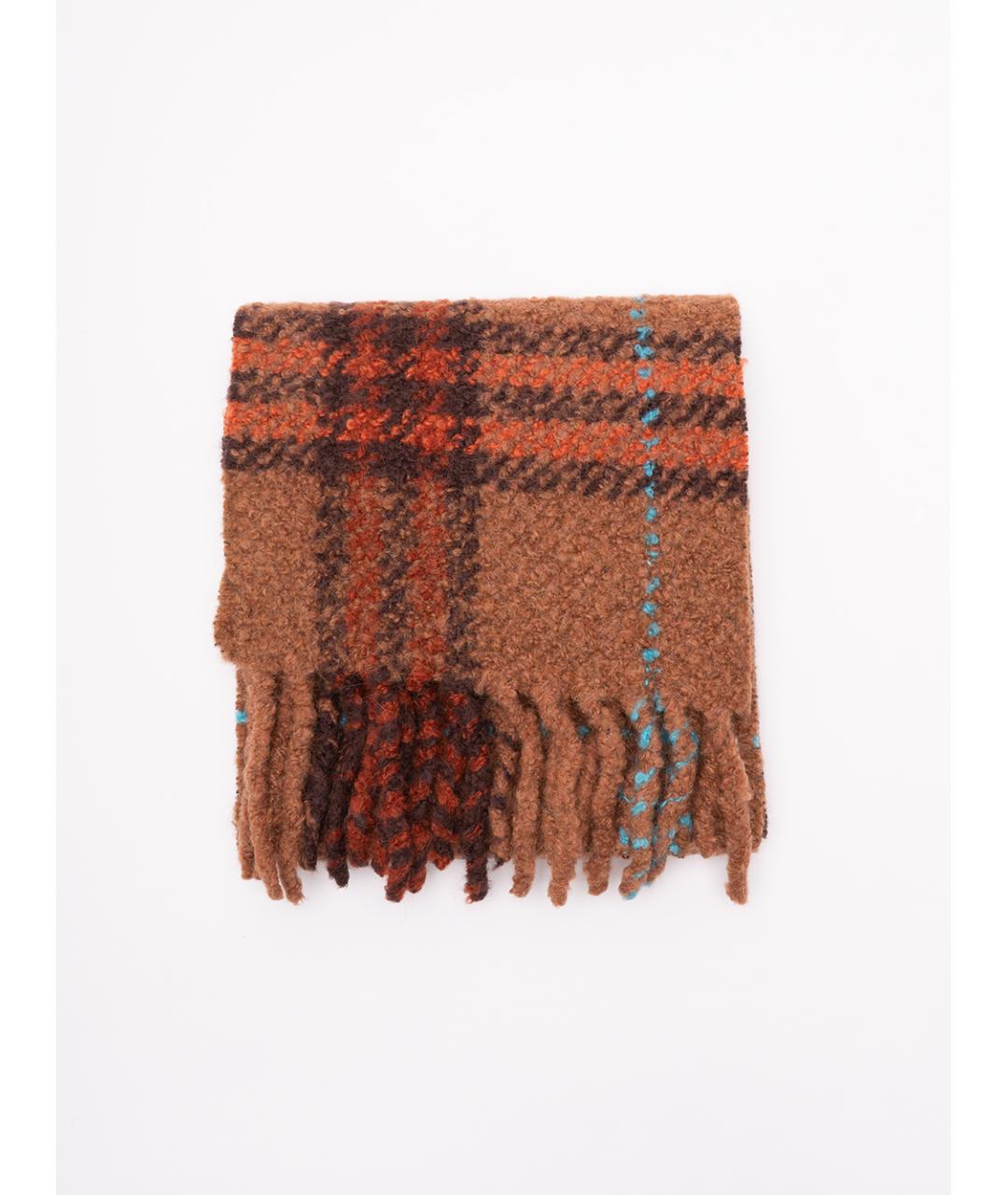 BURBERRY Коричневый шерстяной шарф, фото 1