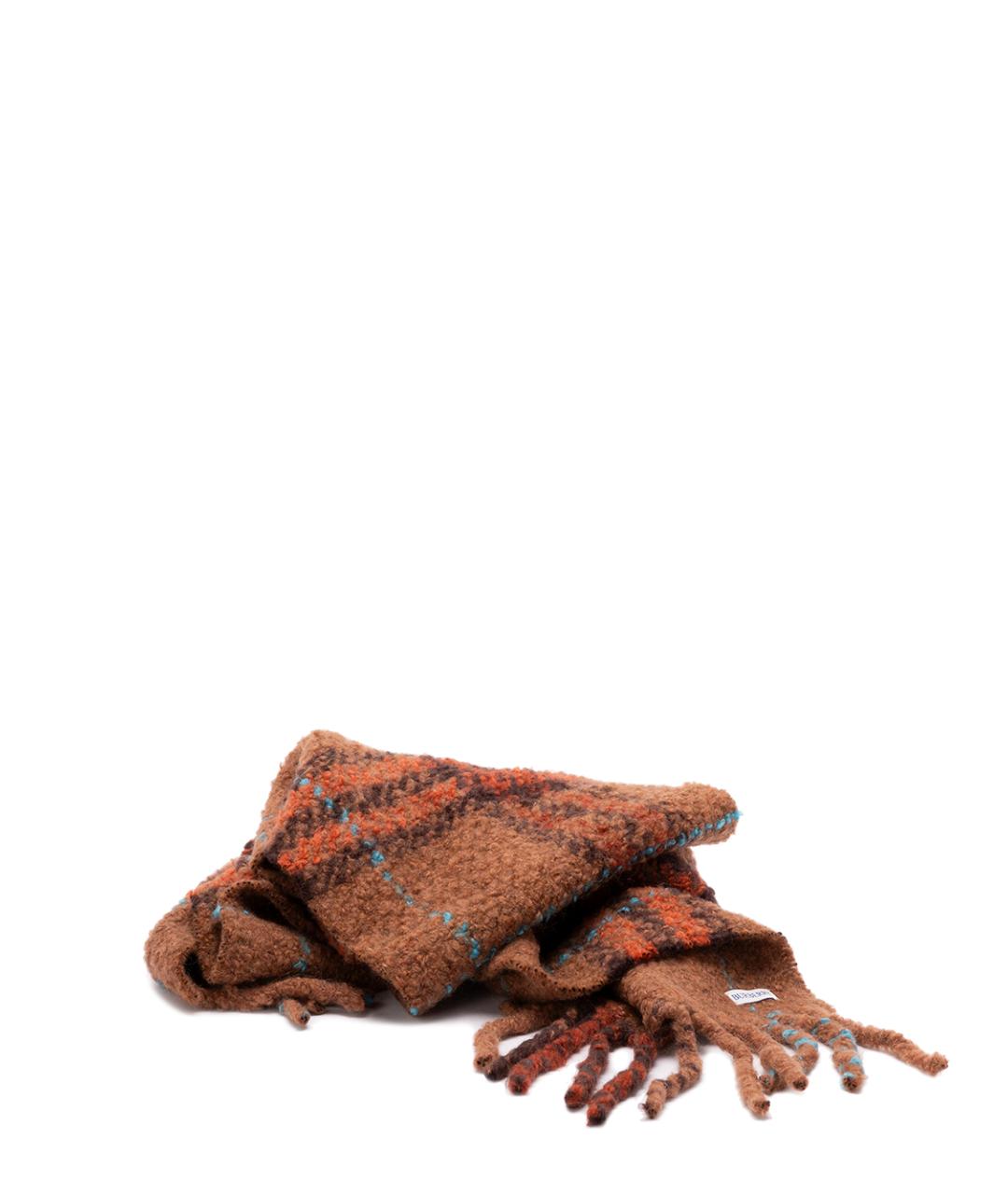 BURBERRY Коричневый шерстяной шарф, фото 2