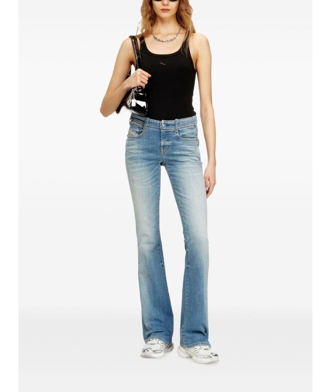 DIESEL Синие хлопковые прямые джинсы, фото 4