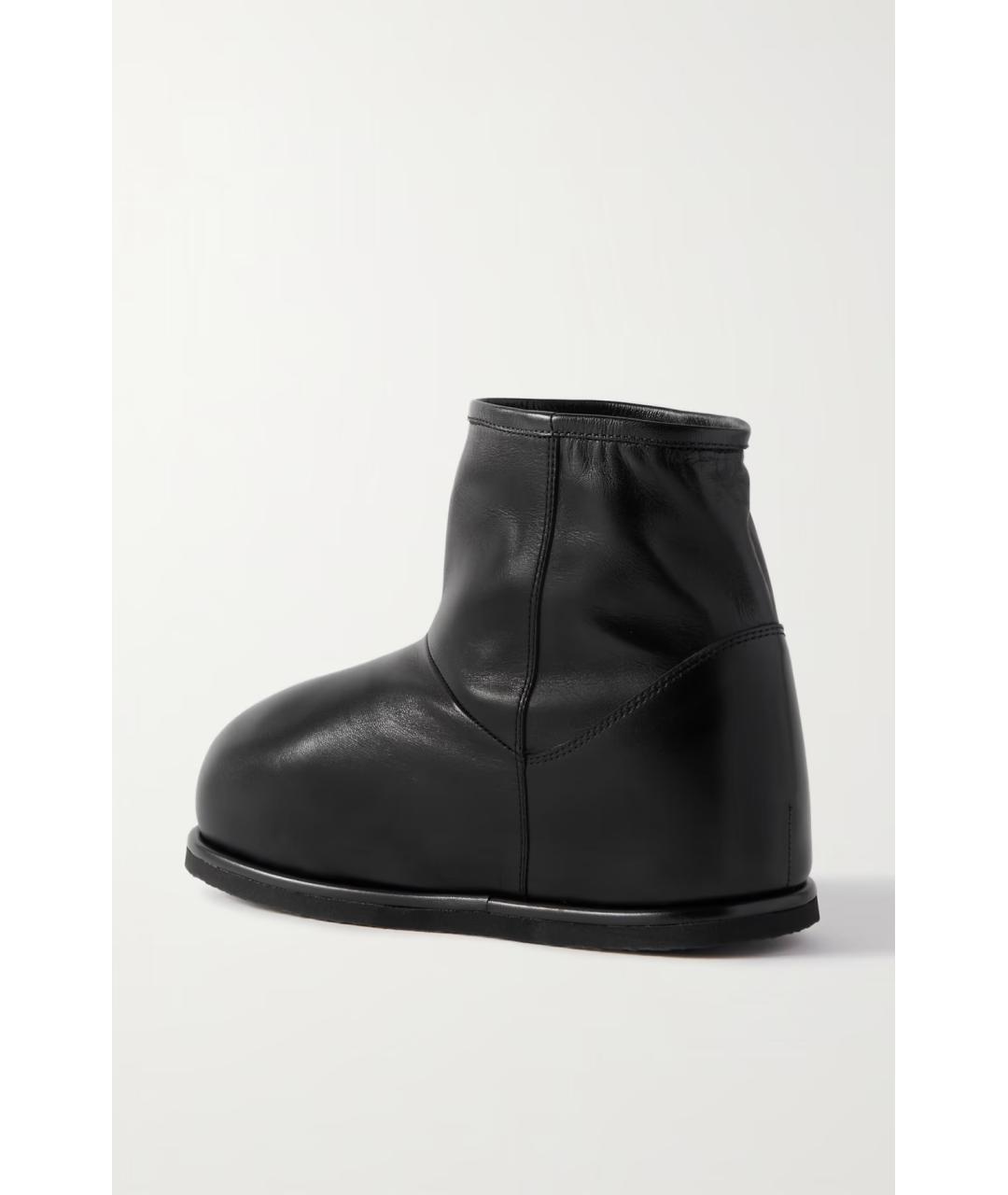 Amina Muaddi Черные кожаные полусапоги, фото 3