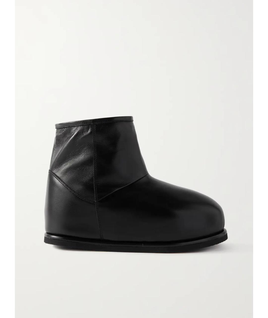 Amina Muaddi Черные кожаные полусапоги, фото 5