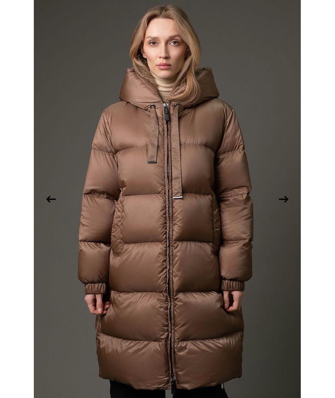 MAX MARA THE CUBE Коричневый полиэстеровый пуховик, фото 2