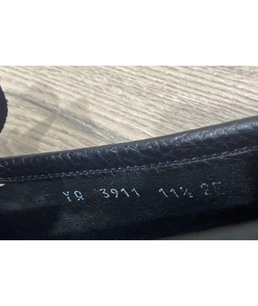 FERRAGAMO Темно-синие кожаные лоферы, фото 4