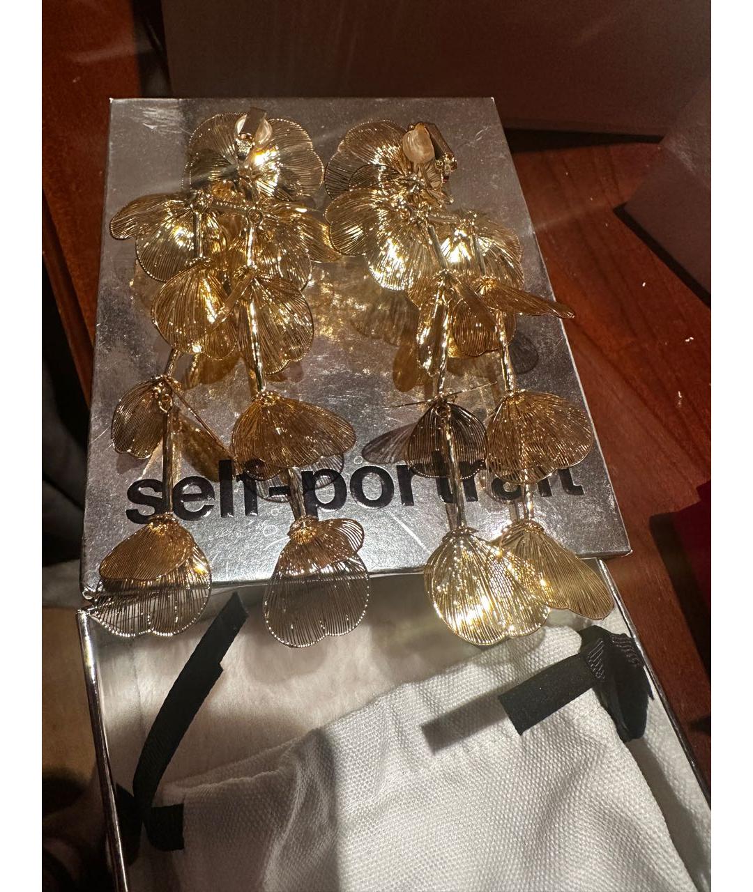 SELF-PORTRAIT Золотые металлические клипсы, фото 2