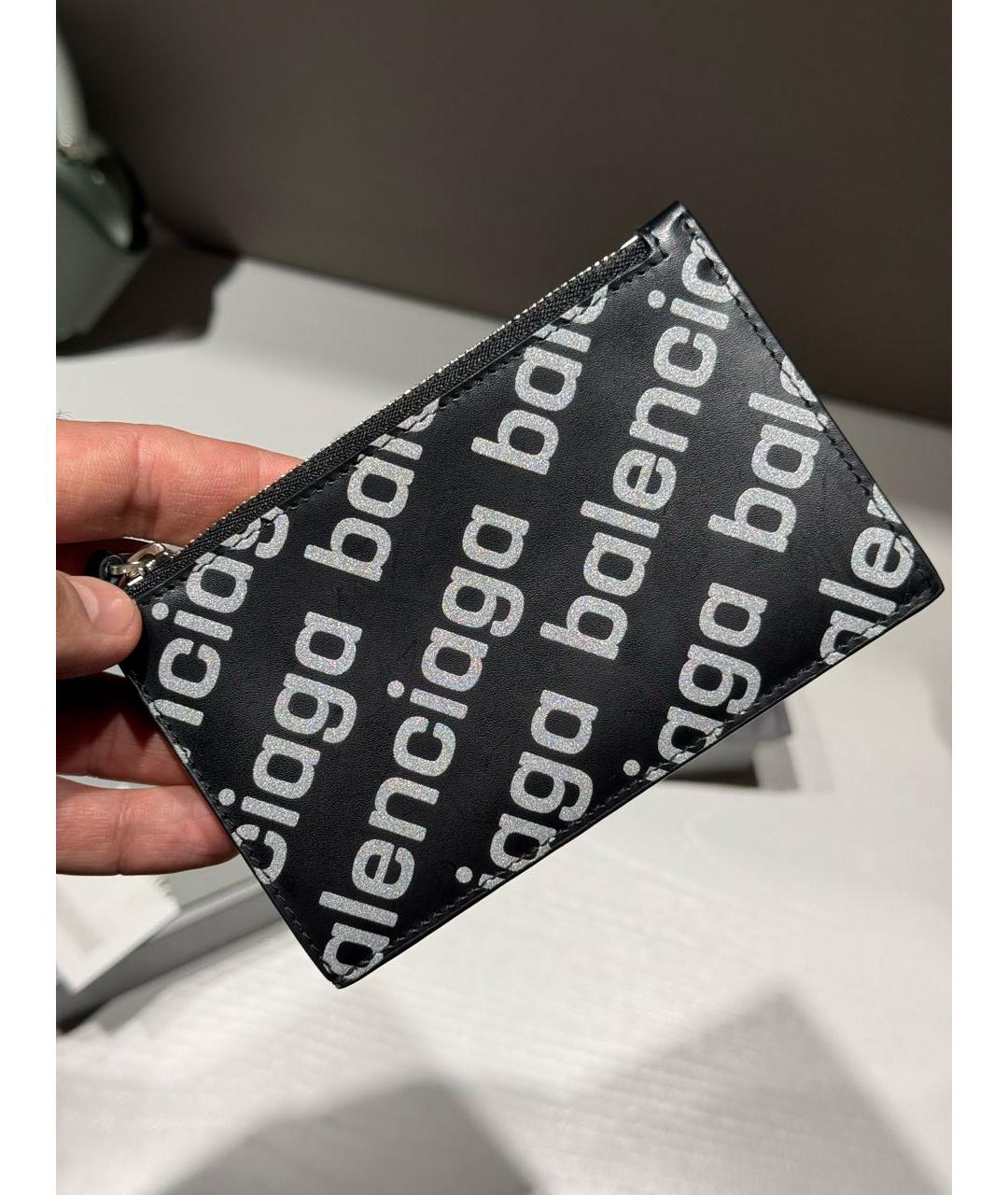 BALENCIAGA Черный кожаный кардхолдер, фото 2