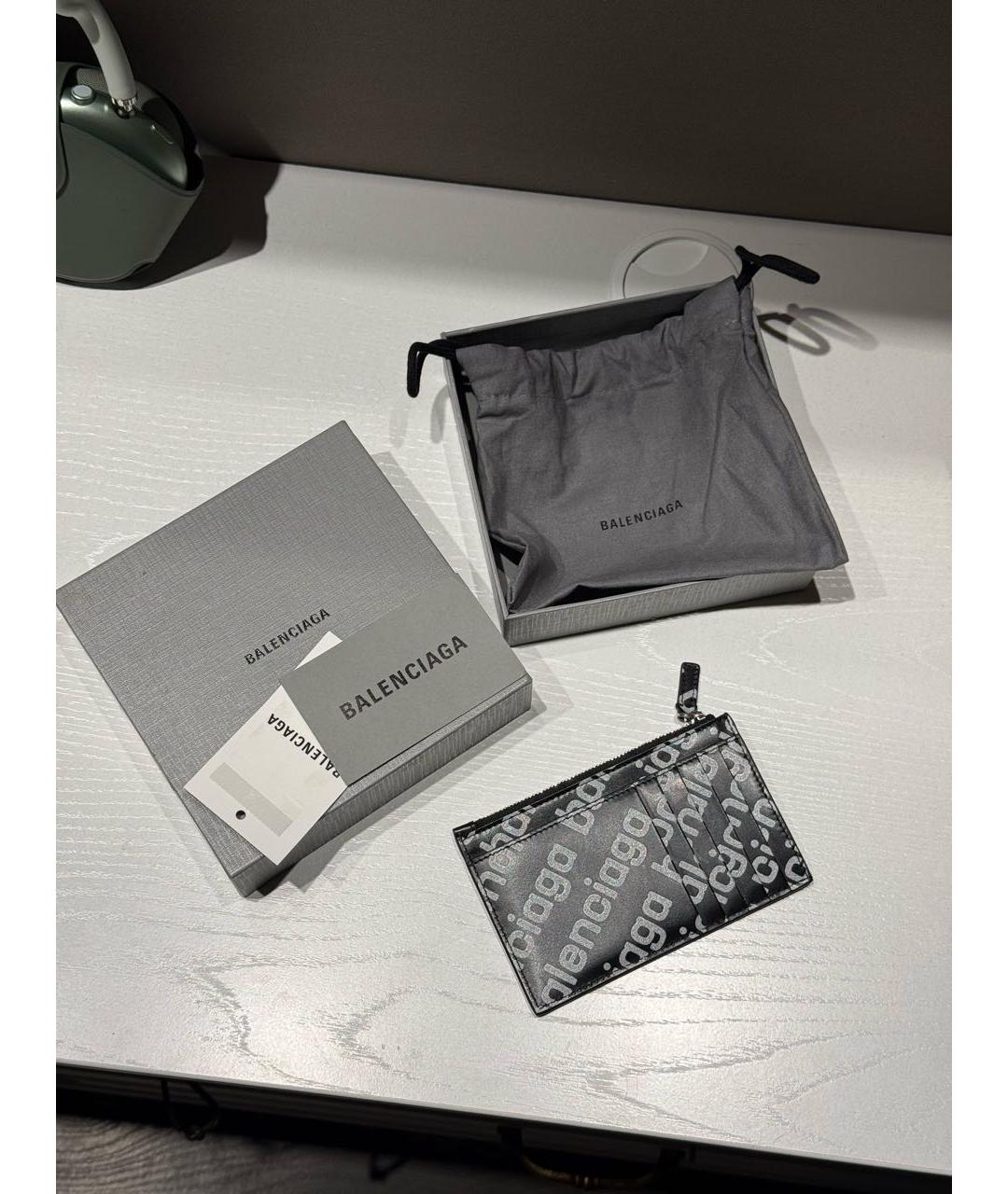 BALENCIAGA Черный кожаный кардхолдер, фото 4