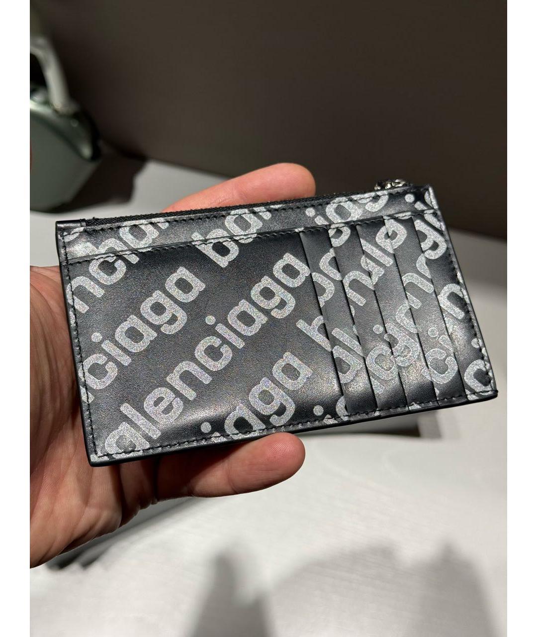 BALENCIAGA Черный кожаный кардхолдер, фото 3