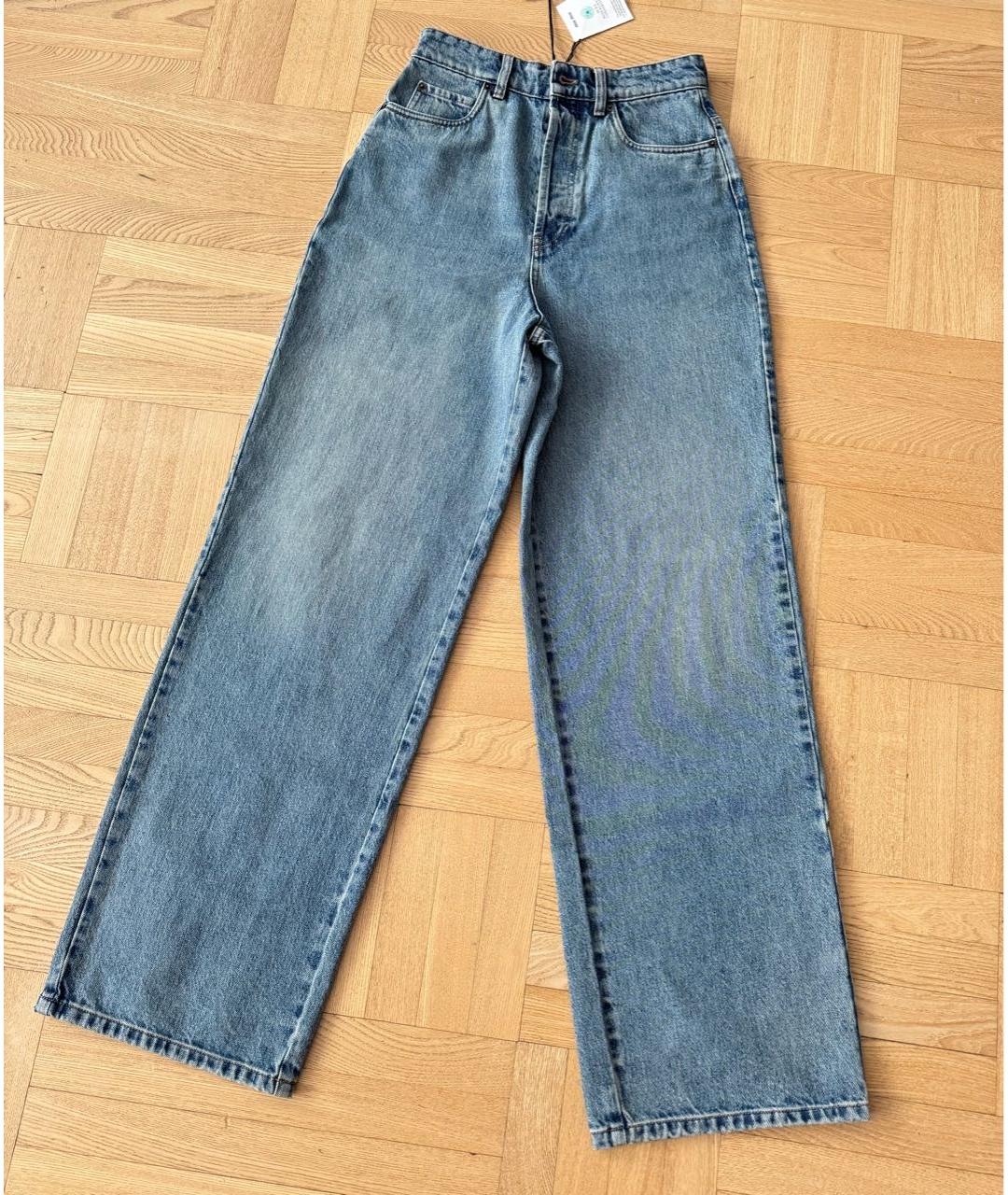 MIU MIU Голубые хлопковые джинсы клеш, фото 7