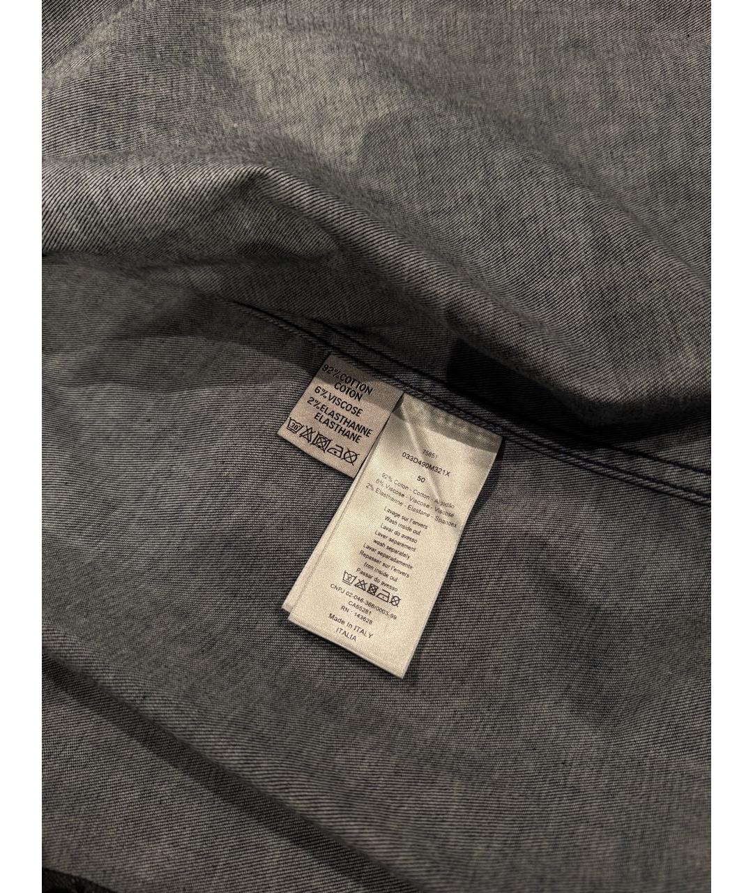 CHRISTIAN DIOR Темно-синяя хлопковая кэжуал рубашка, фото 4