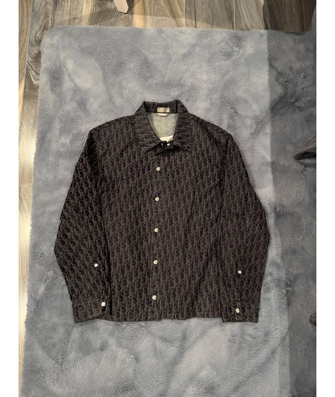 CHRISTIAN DIOR Темно-синяя хлопковая кэжуал рубашка, фото 5