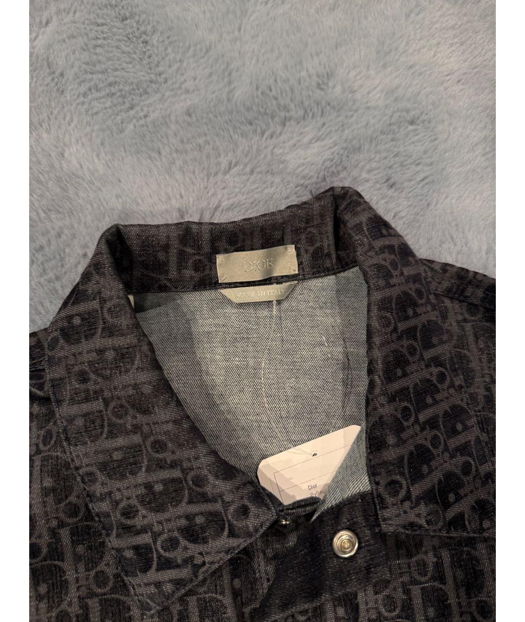 CHRISTIAN DIOR Темно-синяя хлопковая кэжуал рубашка, фото 3