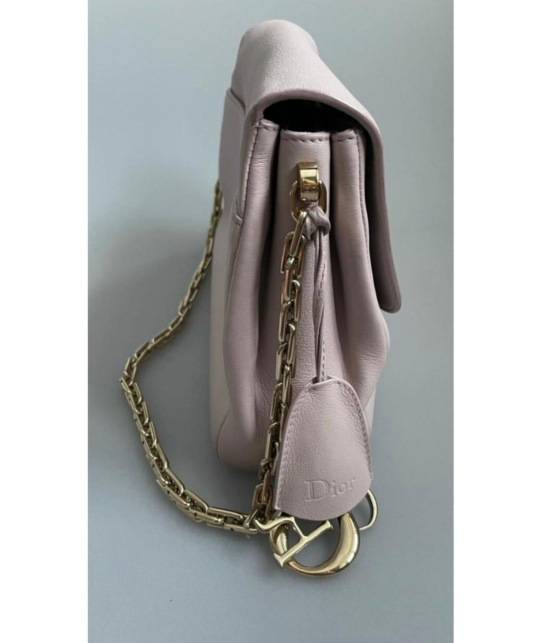 CHRISTIAN DIOR Розовая кожаная сумка через плечо, фото 4