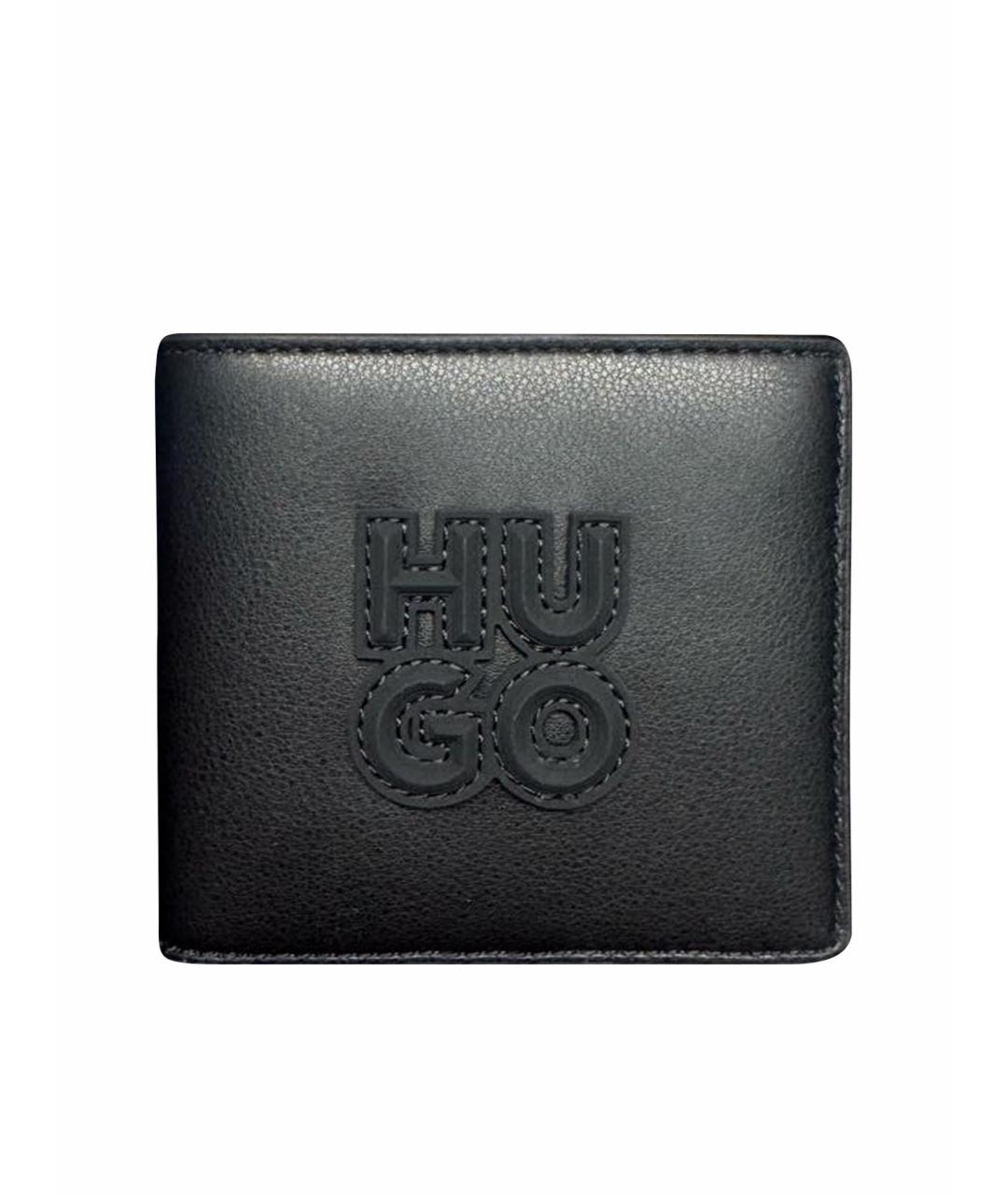 HUGO Черный кожаный кошелек, фото 1