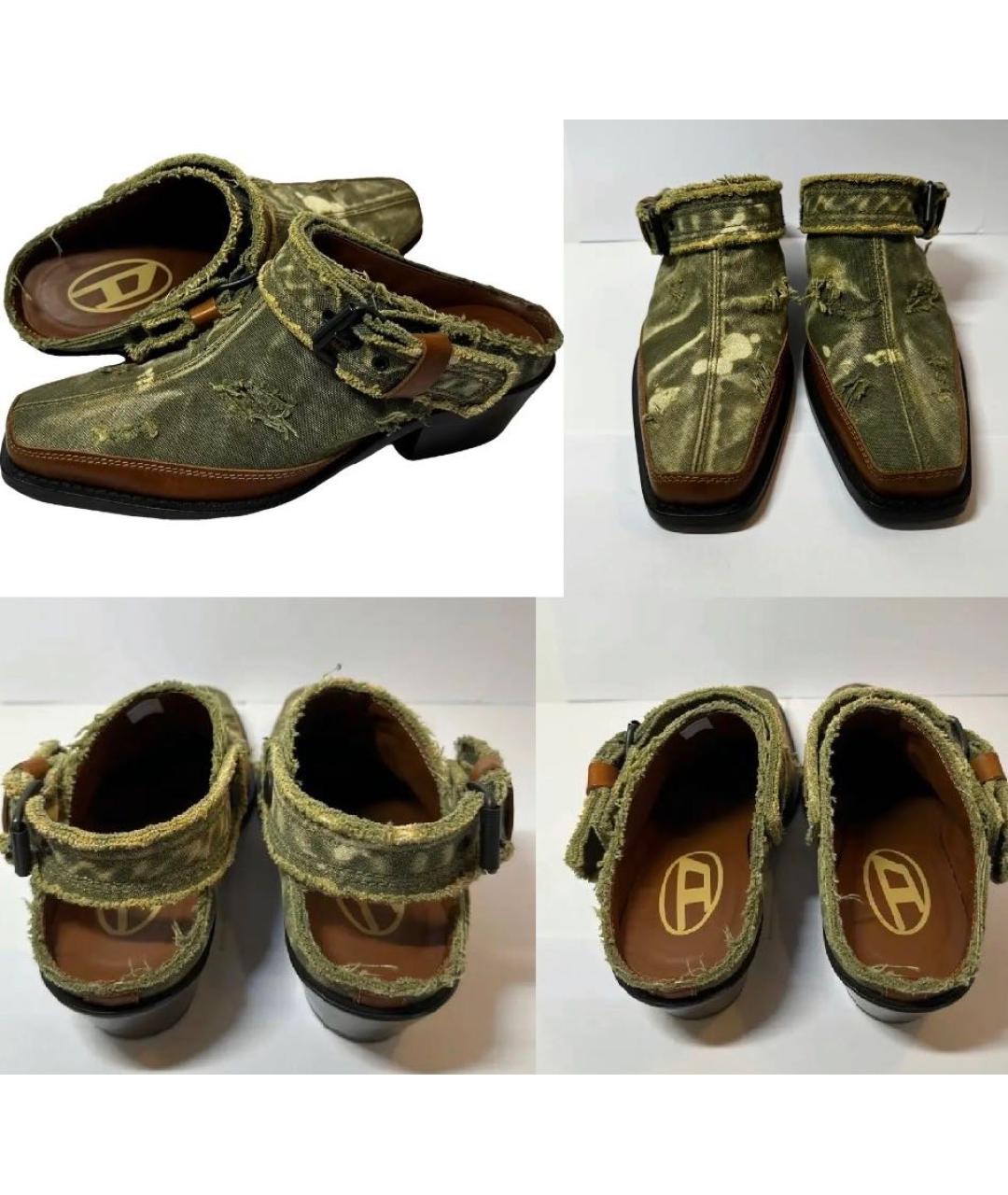 DIESEL Зеленые текстильные сандалии, фото 6